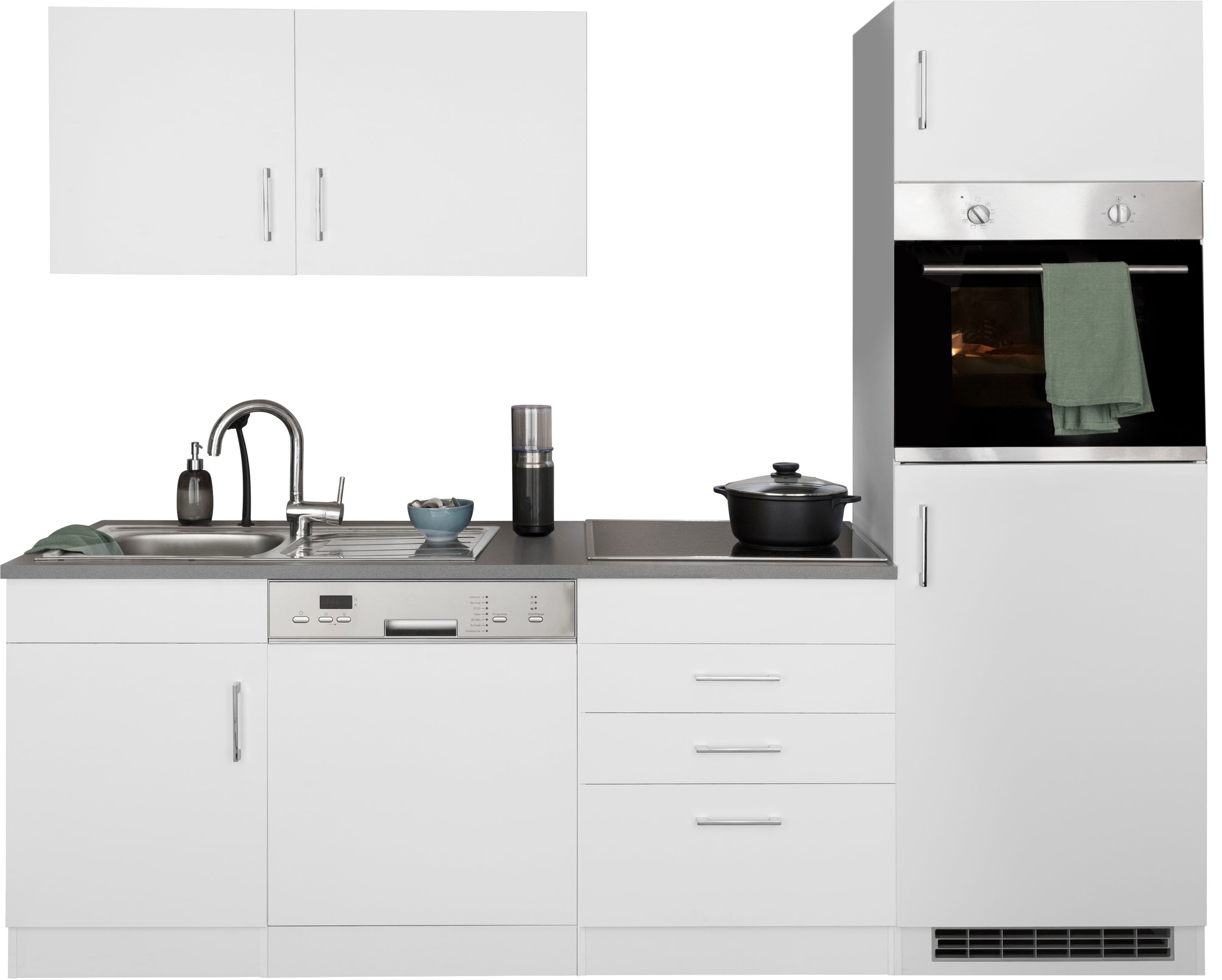 KOCHSTATION Küchenzeile "KS-Paris" Breite 230 cm, wahlweise mit E-Geräten und Induktion