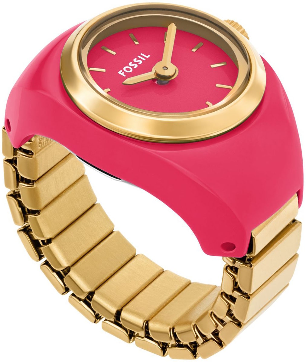 Fossil Uhrenring »WATCH RING«, Armbanduhr, Damenuhr, Edelstahlarmband, analog