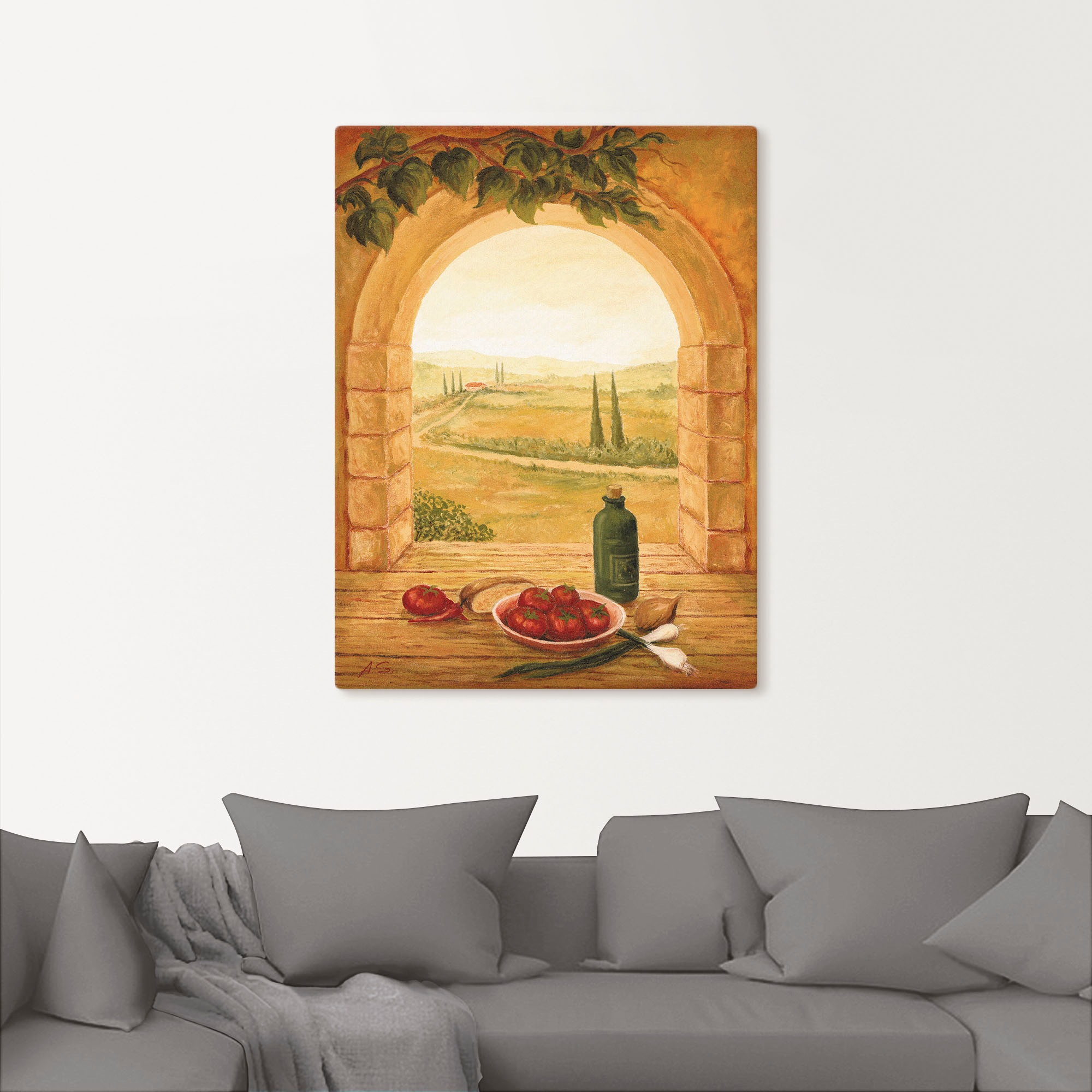 Artland Leinwandbild "Fensterblick" Fensterblick 1 Stk. tlg. auf Holzrahmen günstig online kaufen