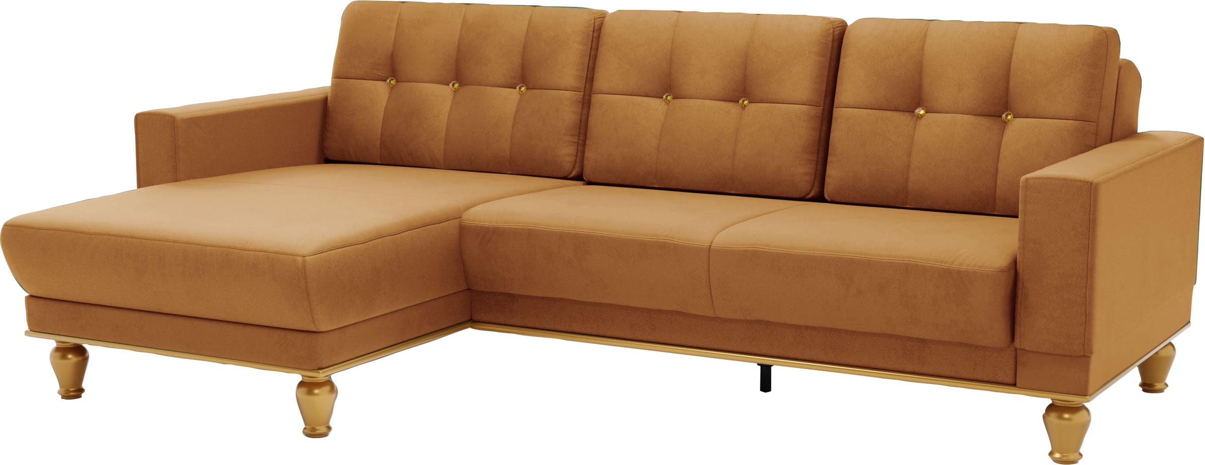 sit&more Ecksofa »Orient 5 L-Form«, mit Strass-Stein, wahlweise mit Bettfunktion und Bettkasten