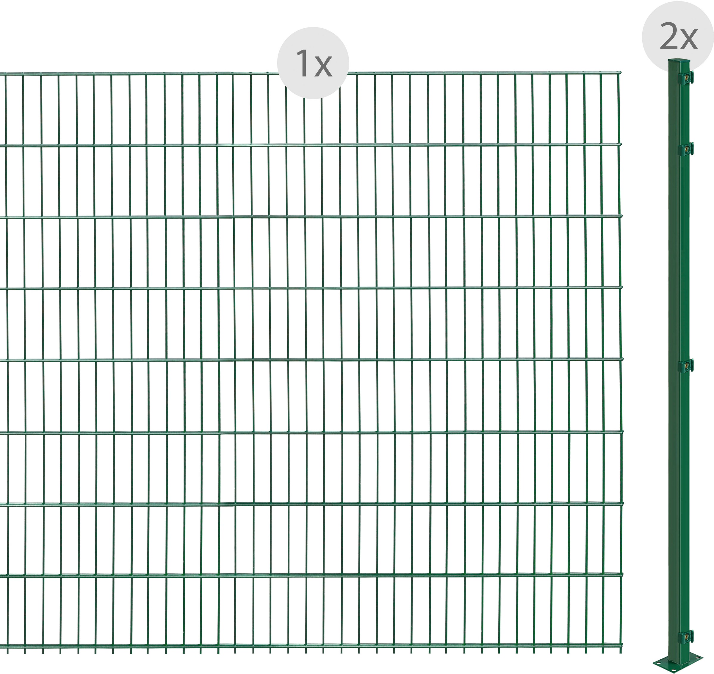 Arvotec Doppelstabmattenzaun »EASY 163 zum Aufschrauben«, Zaunhöhe 163 cm, Zaunlänge 2 - 60 m