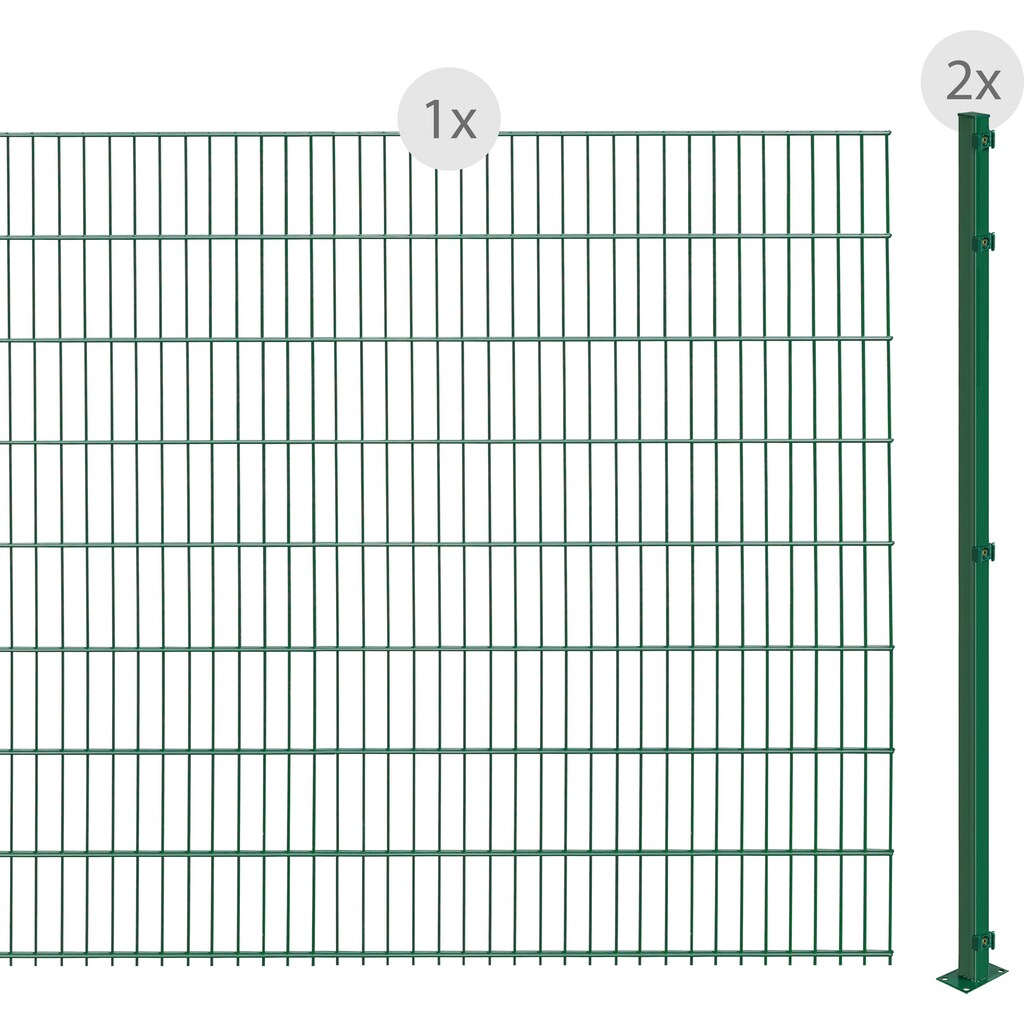 Arvotec Doppelstabmattenzaun »EASY 163 zum Aufschrauben«, Zaunhöhe 163 cm, Zaunlänge 2 - 60 m
