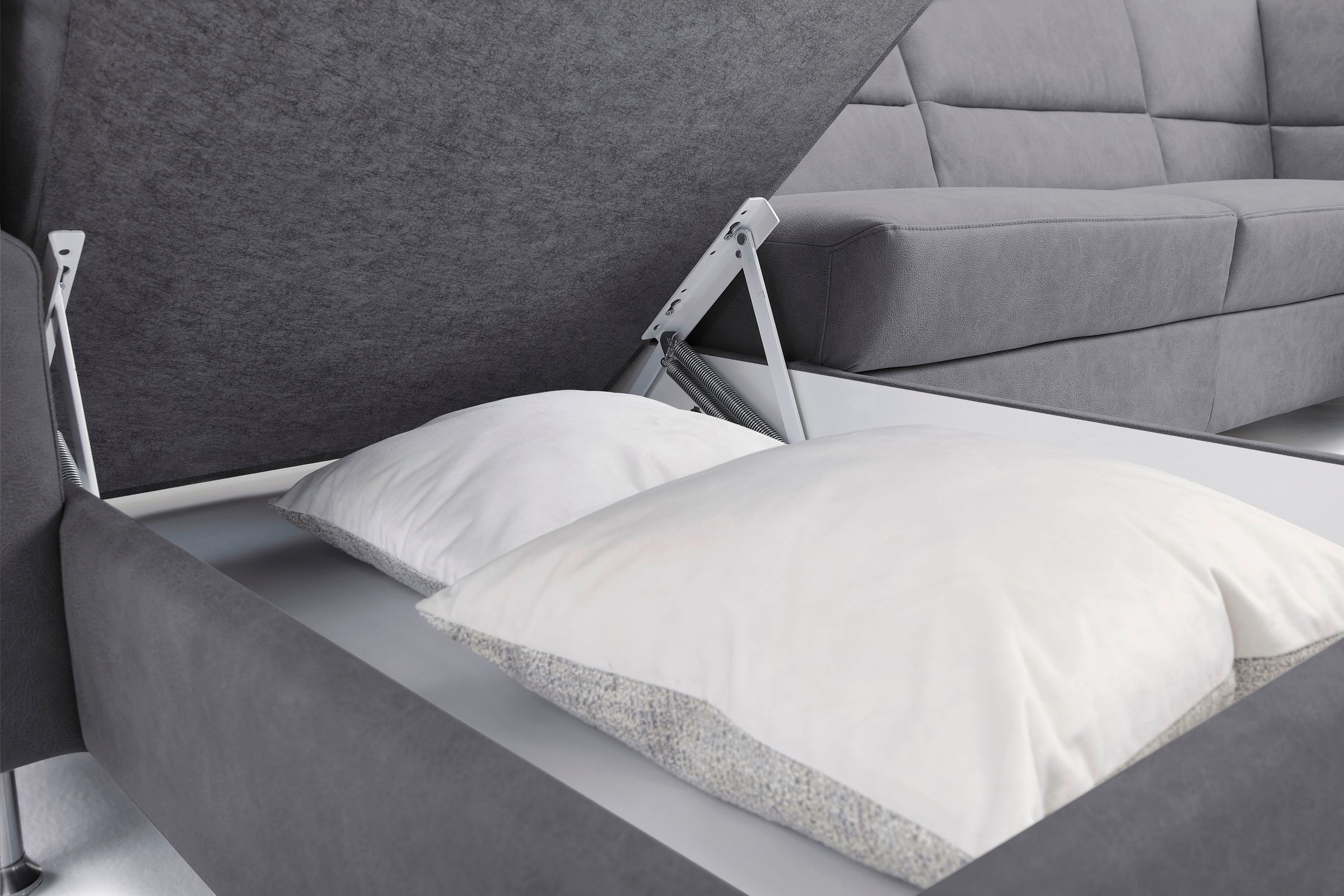 CALIZZA INTERIORS Wohnlandschaft »Onyx U-Form«, (3 St.), wahlweise mit Bettfunktion und Bettkasten