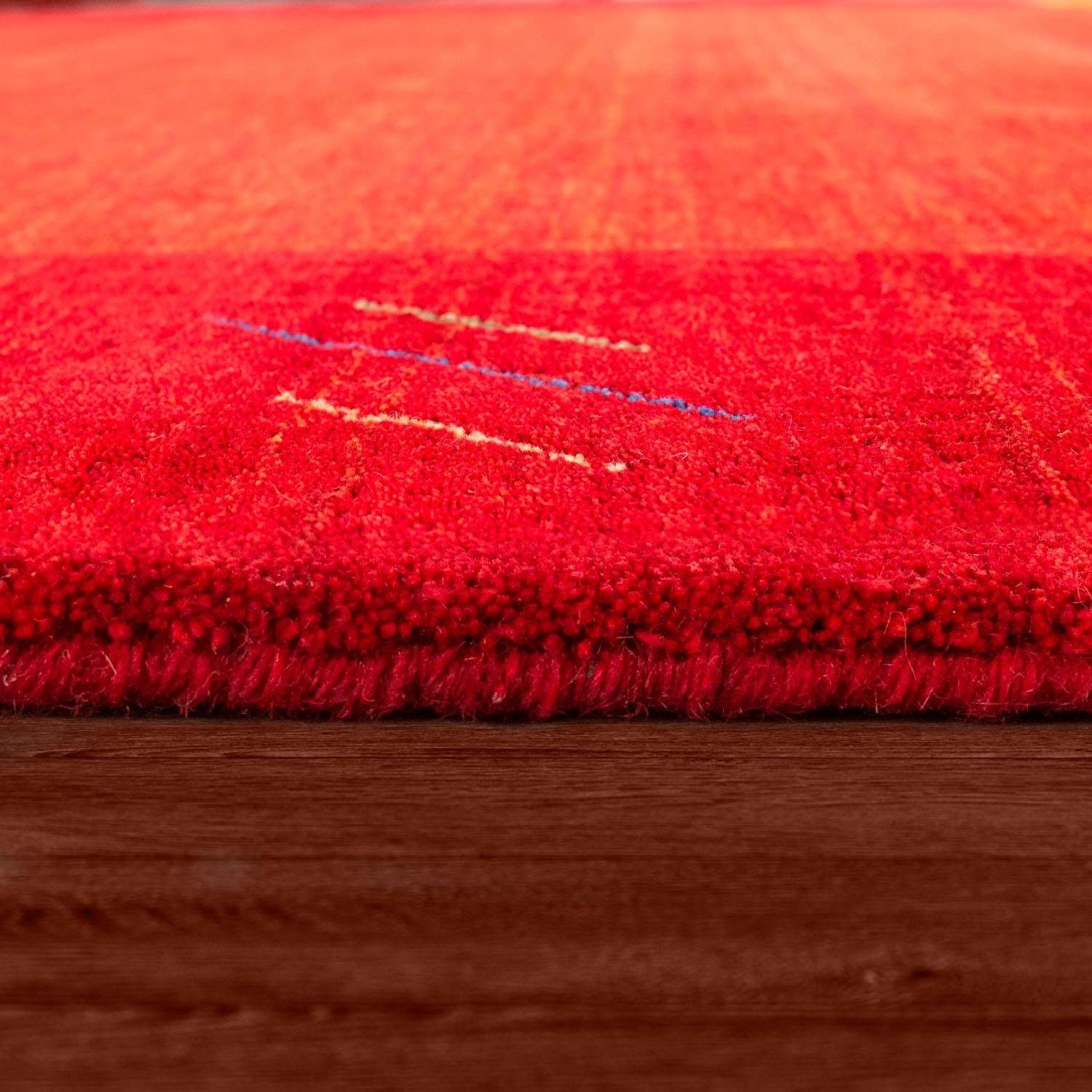 Paco Home Wollteppich "Gabbeh 309" rechteckig 14 mm Höhe Kurzflor, handgewe günstig online kaufen