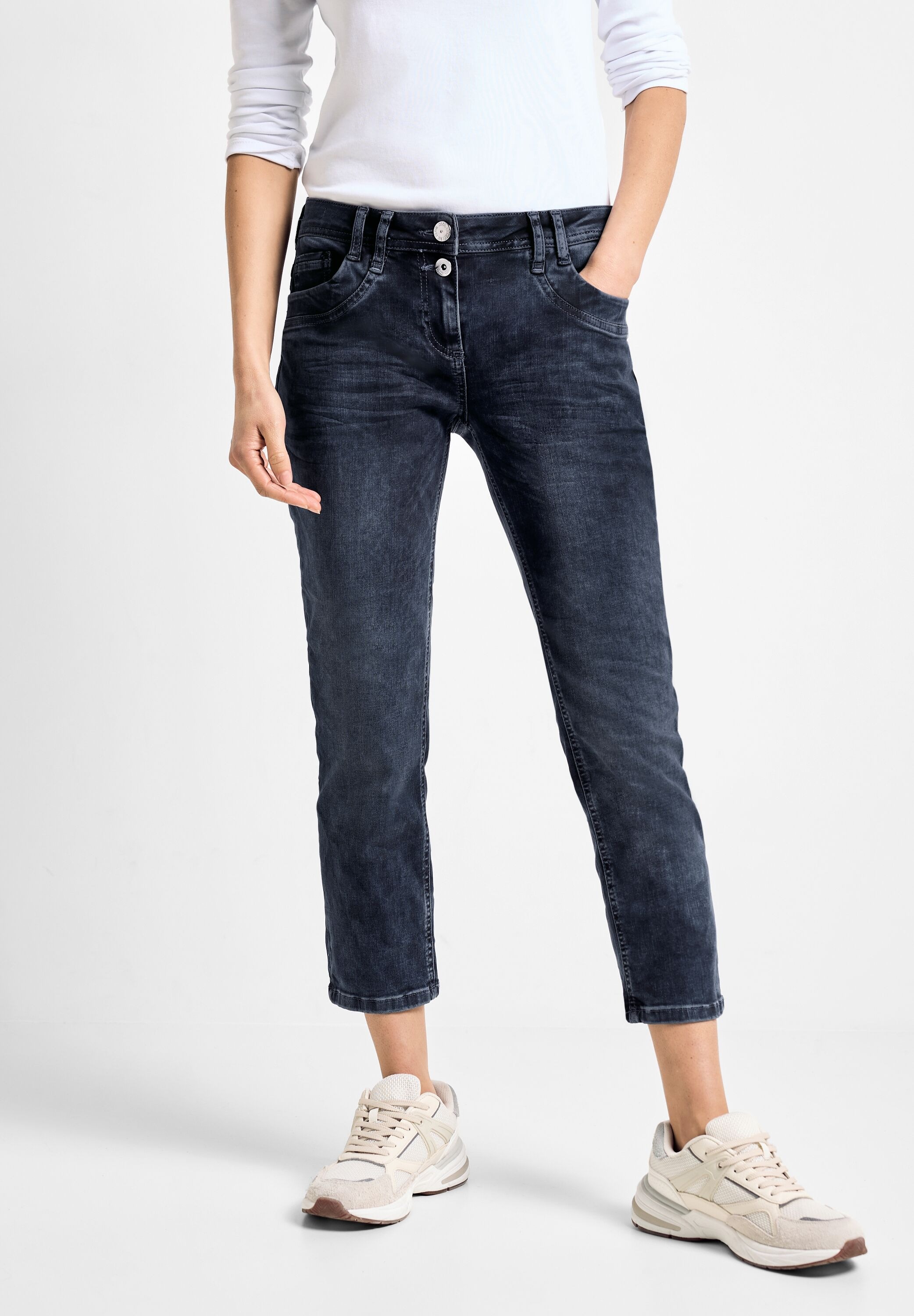Cecil Slim-fit-Jeans, in dunkelblauer Waschung