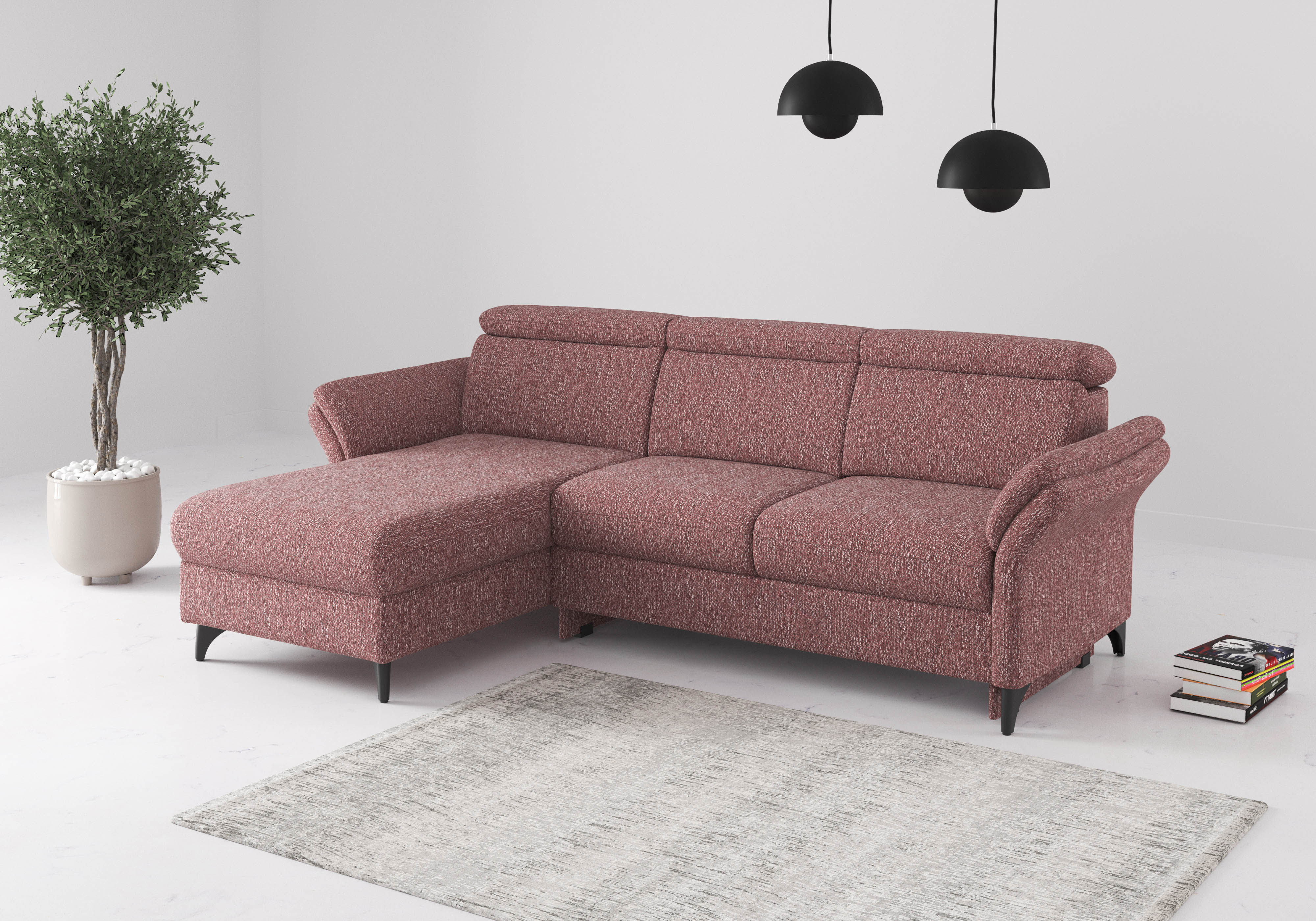 sit&more Ecksofa "Glendale, L-Form" inkl. Kopfteilverstellung,wahlweise mit Vorziehsitz und Bettkasten