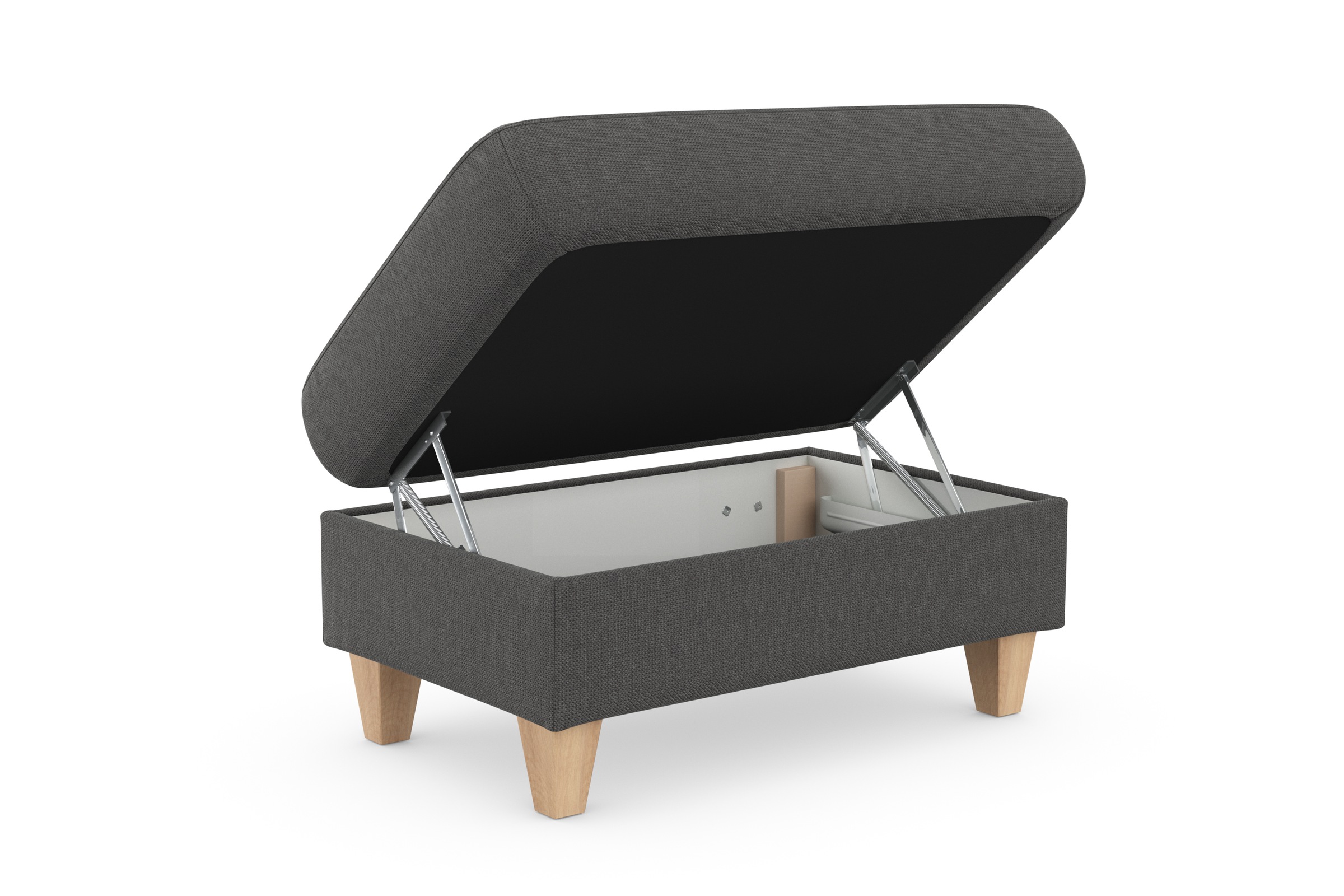 sit&more Stauraumhocker »Farö«, mit Stauraum und Federkern und naturfarbenen Füßen