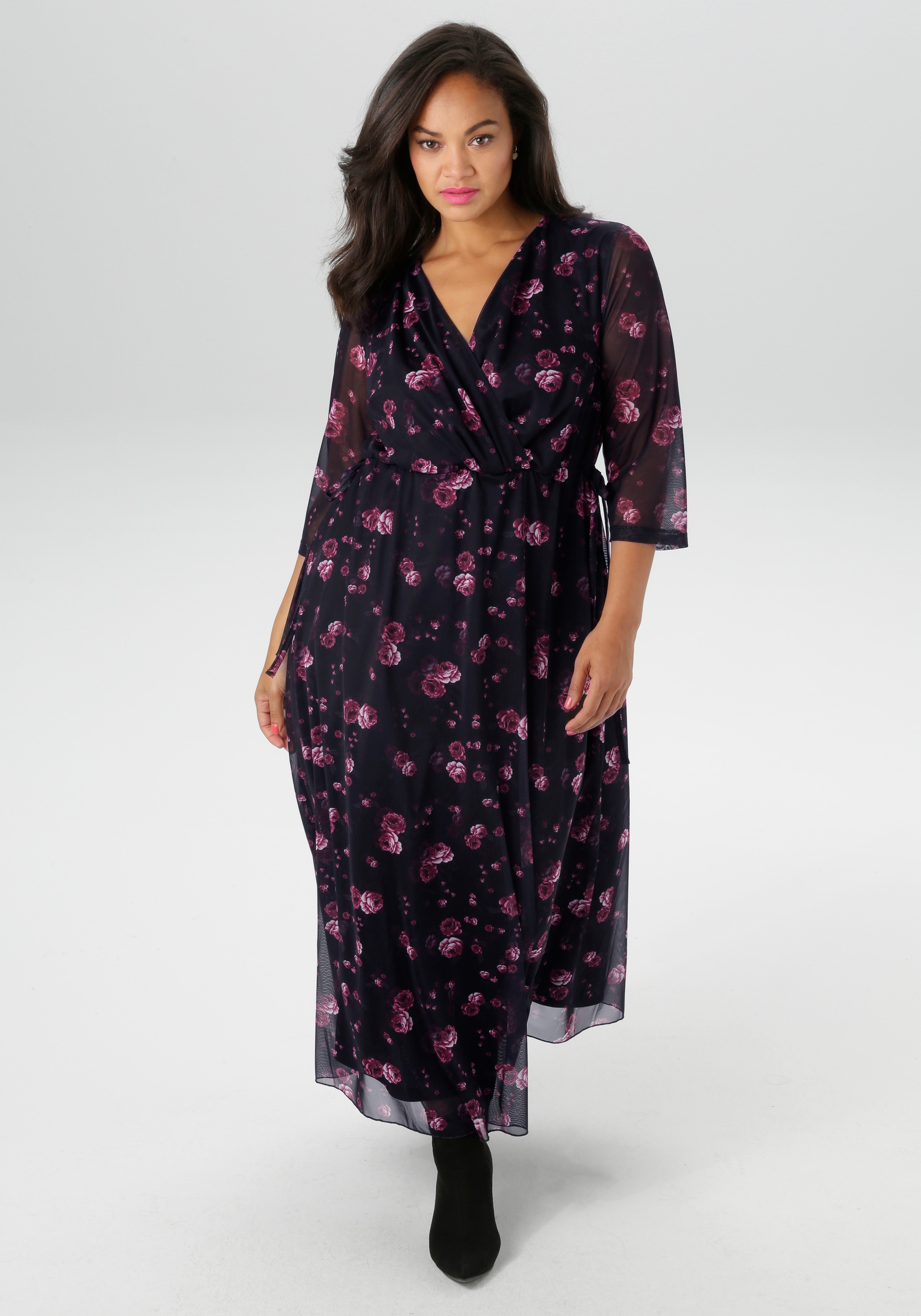 Aniston PLUS Midikleid In Mesh Qualität günstig online kaufen