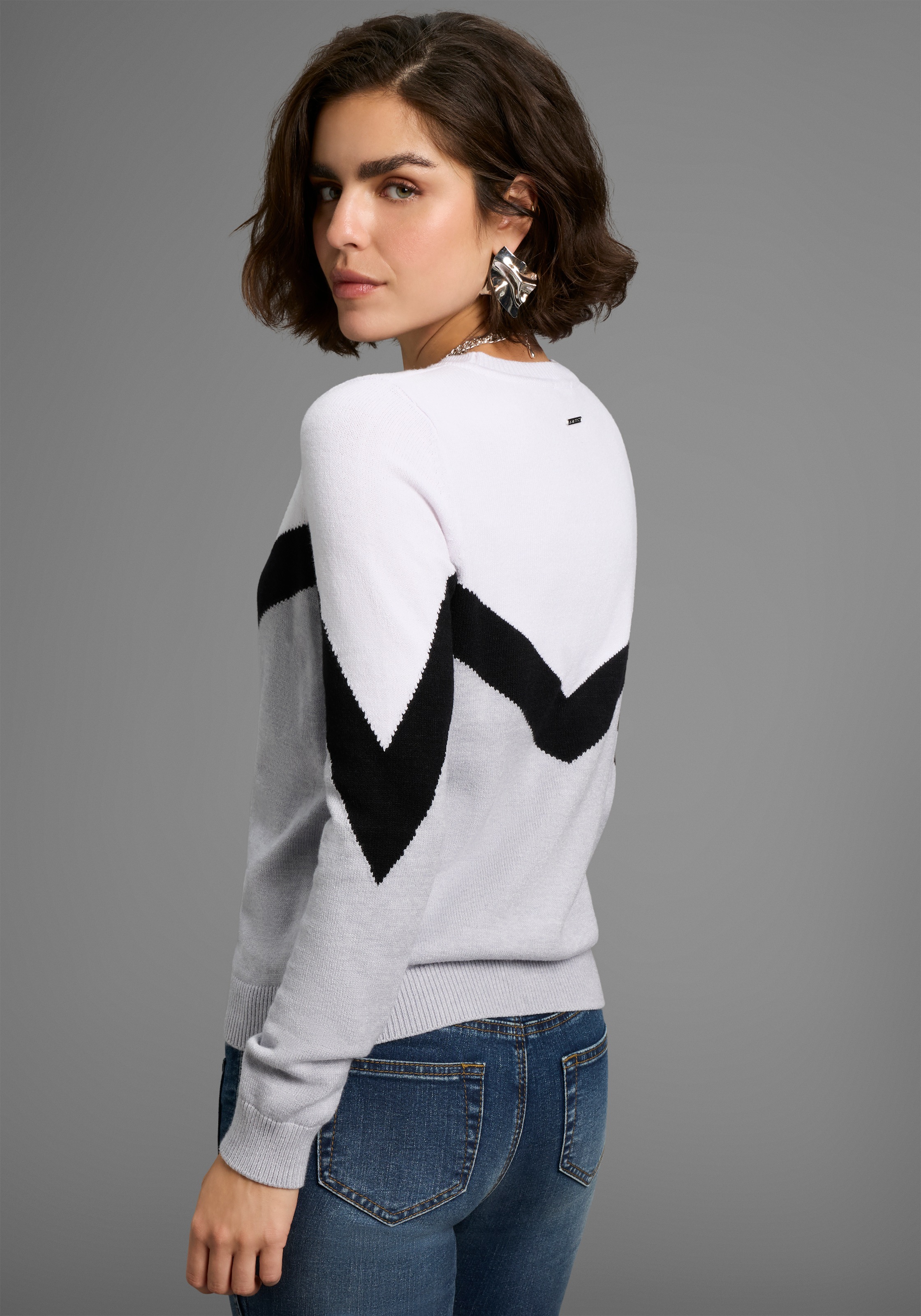 Laura Scott Rundhalspullover, mit lässigem Streifenmuster - NEUE KOLLEKTION günstig online kaufen