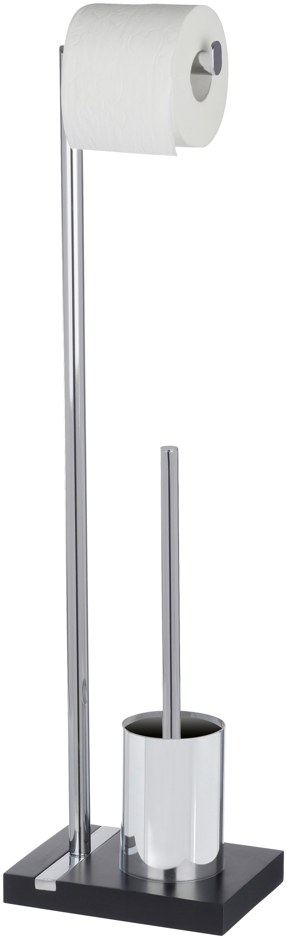 WENKO WC-Garnitur "Noble Black" aus Polyresin (Kunststein)  Stahl Standgarn günstig online kaufen