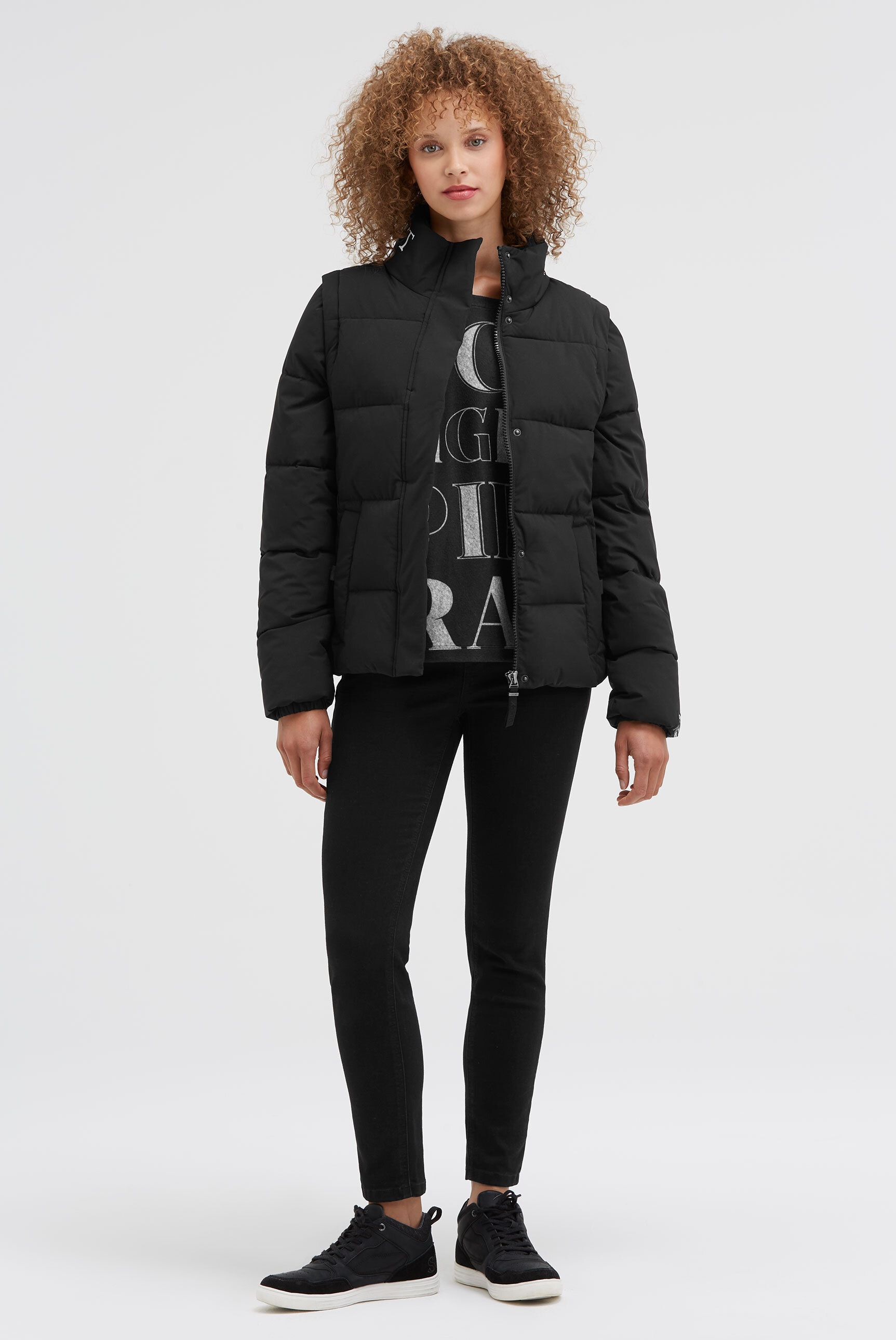 SOCCX Winterjacke ohne Kapuze mit abnehmbaren Ärmeln