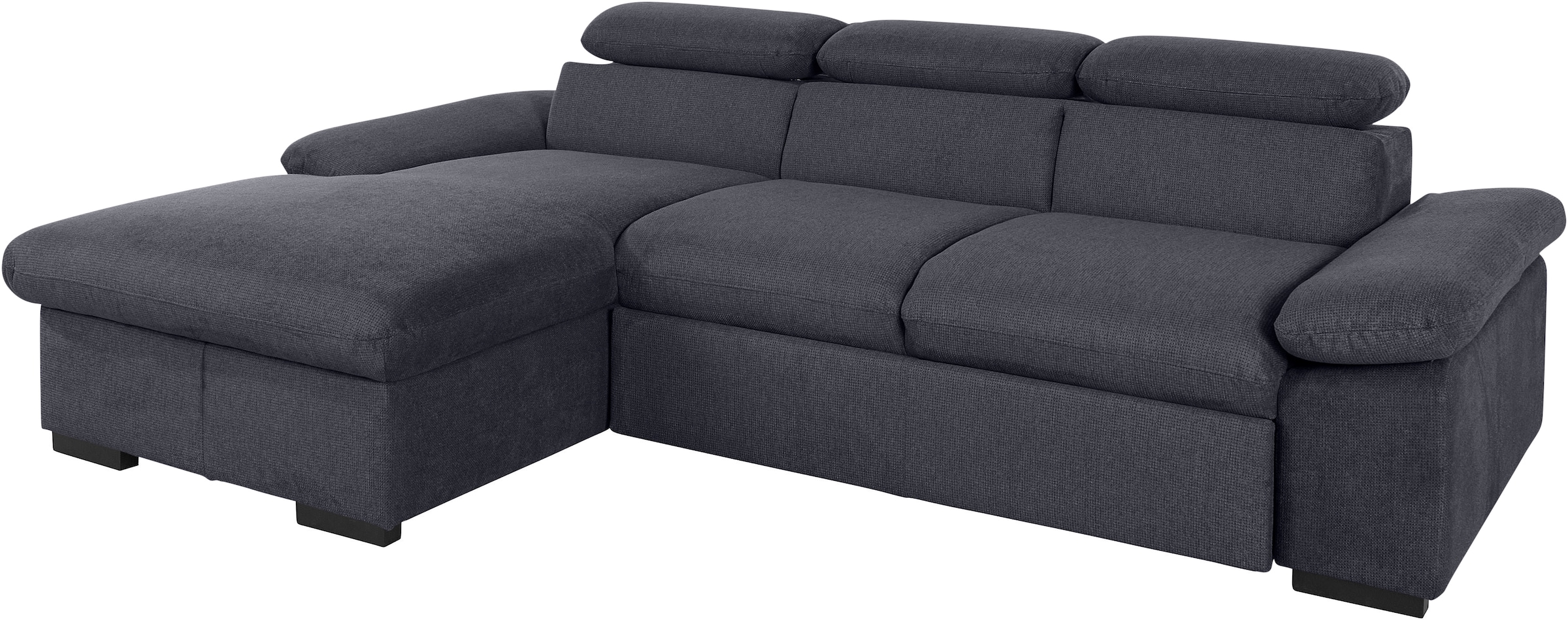 COTTA Ecksofa »Lola L-Form mit Kopfteilfunktion & Hocker«, (Set, mit Hocker), wahlweise mit Bettfunktion, Bettkasten & Armteilverstellung