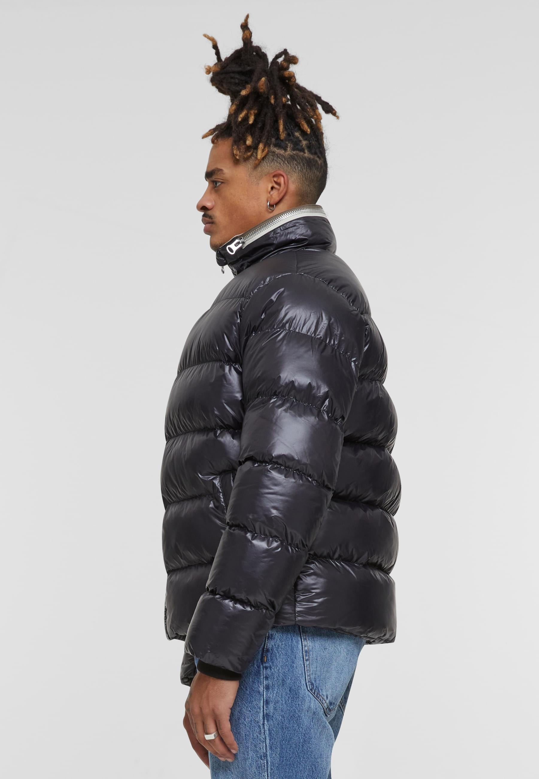 URBAN CLASSICS Winterjacke »Urban Classics Recycled Zip neck Puffer Jacket«, (1 St.), ohne Kapuze