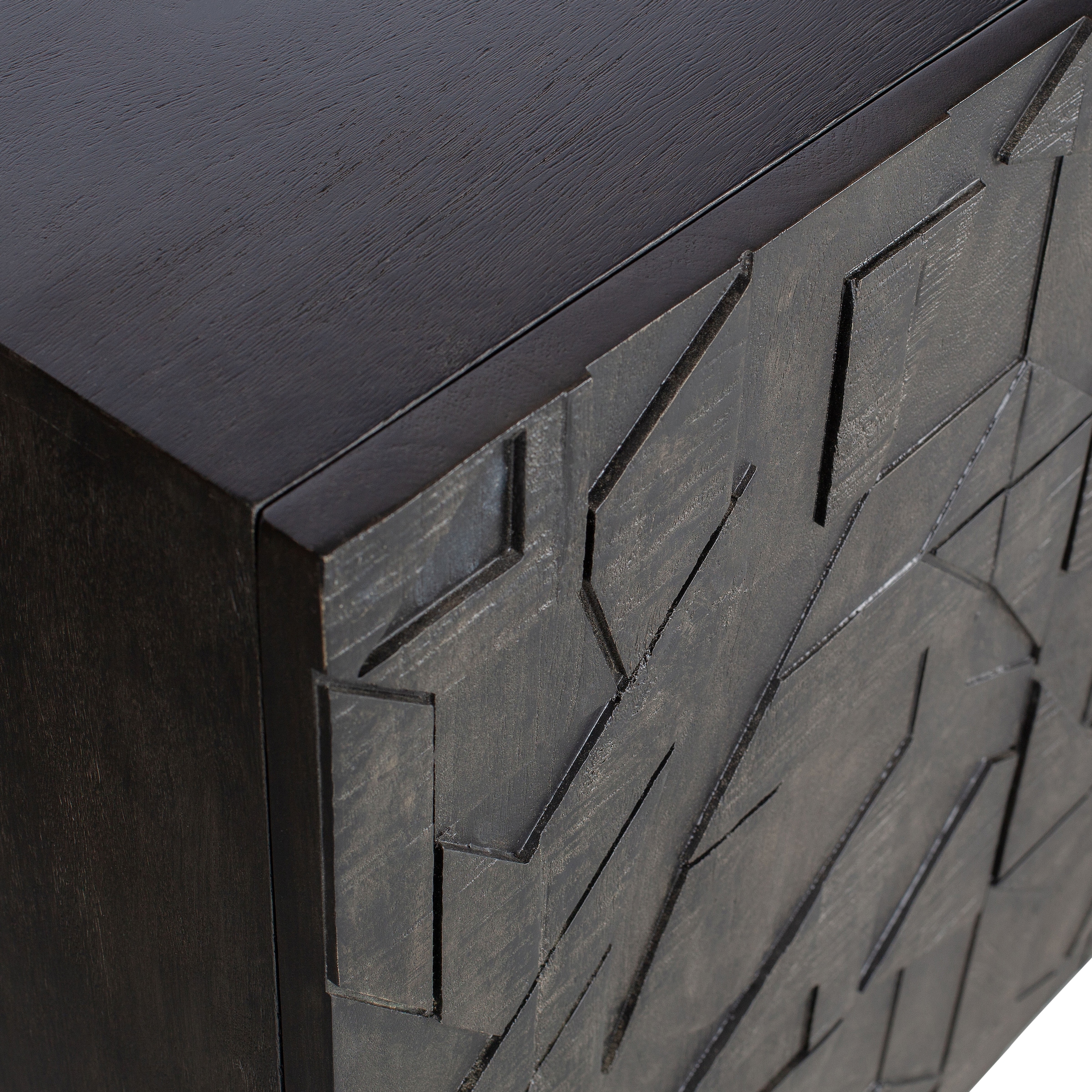WOOOD Sideboard »Counter mit Massivmangoholz und gefrästen Türen B 160 x T 40 x H 83 cm« Tragkraft 10 kg pro Einlegeboden, Dämpfung Funktion
