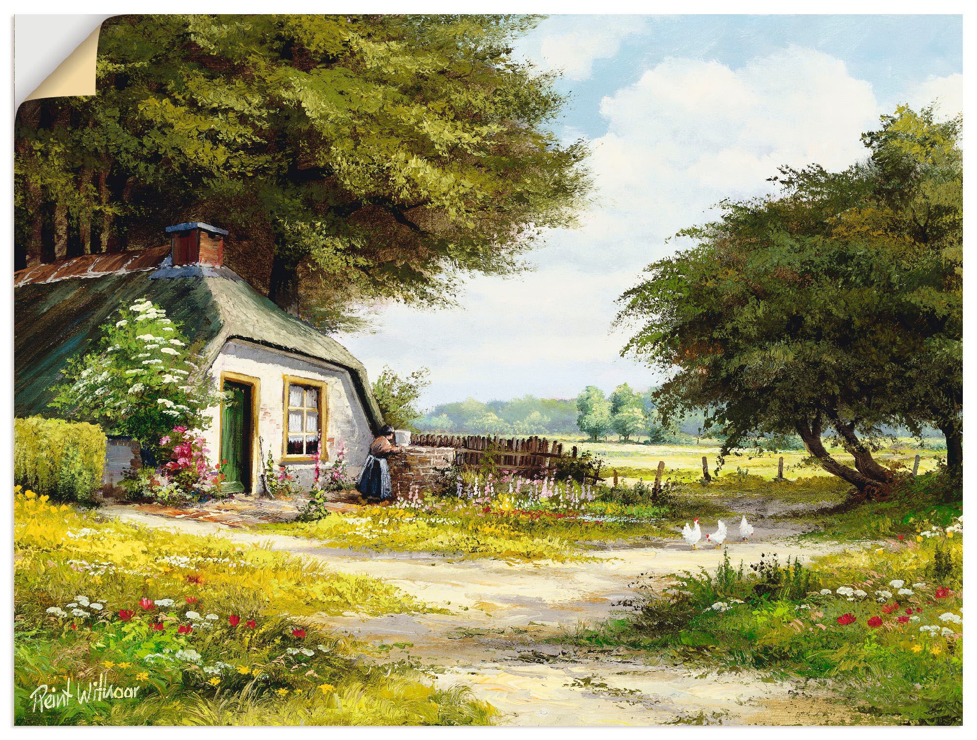 Artland Wandbild »Bauernhaus«, Garten, (1 St.), als Leinwandbild,  Wandaufkleber oder Poster in versch. Größen kaufen | BAUR | Poster