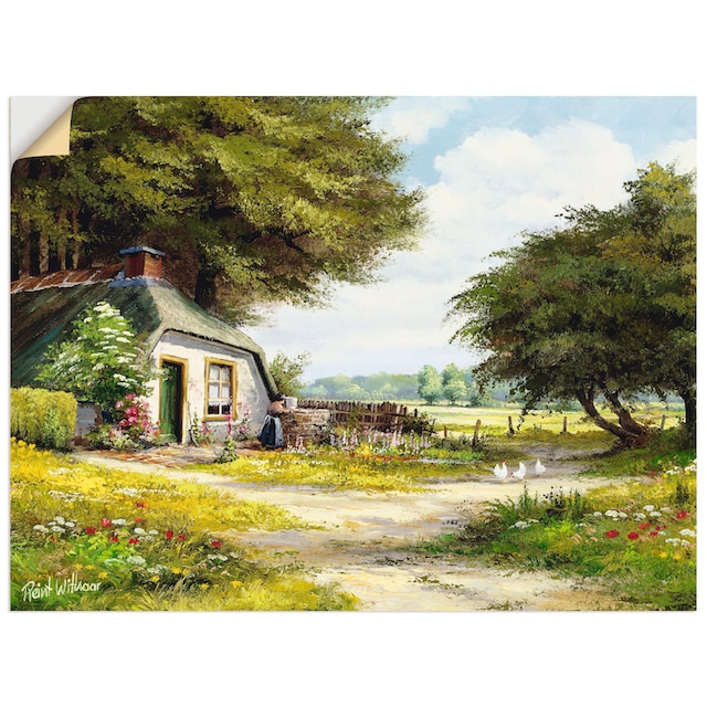 BAUR Wandaufkleber Garten, kaufen in versch. als (1 Poster Größen Artland Leinwandbild, »Bauernhaus«, Wandbild oder | St.),