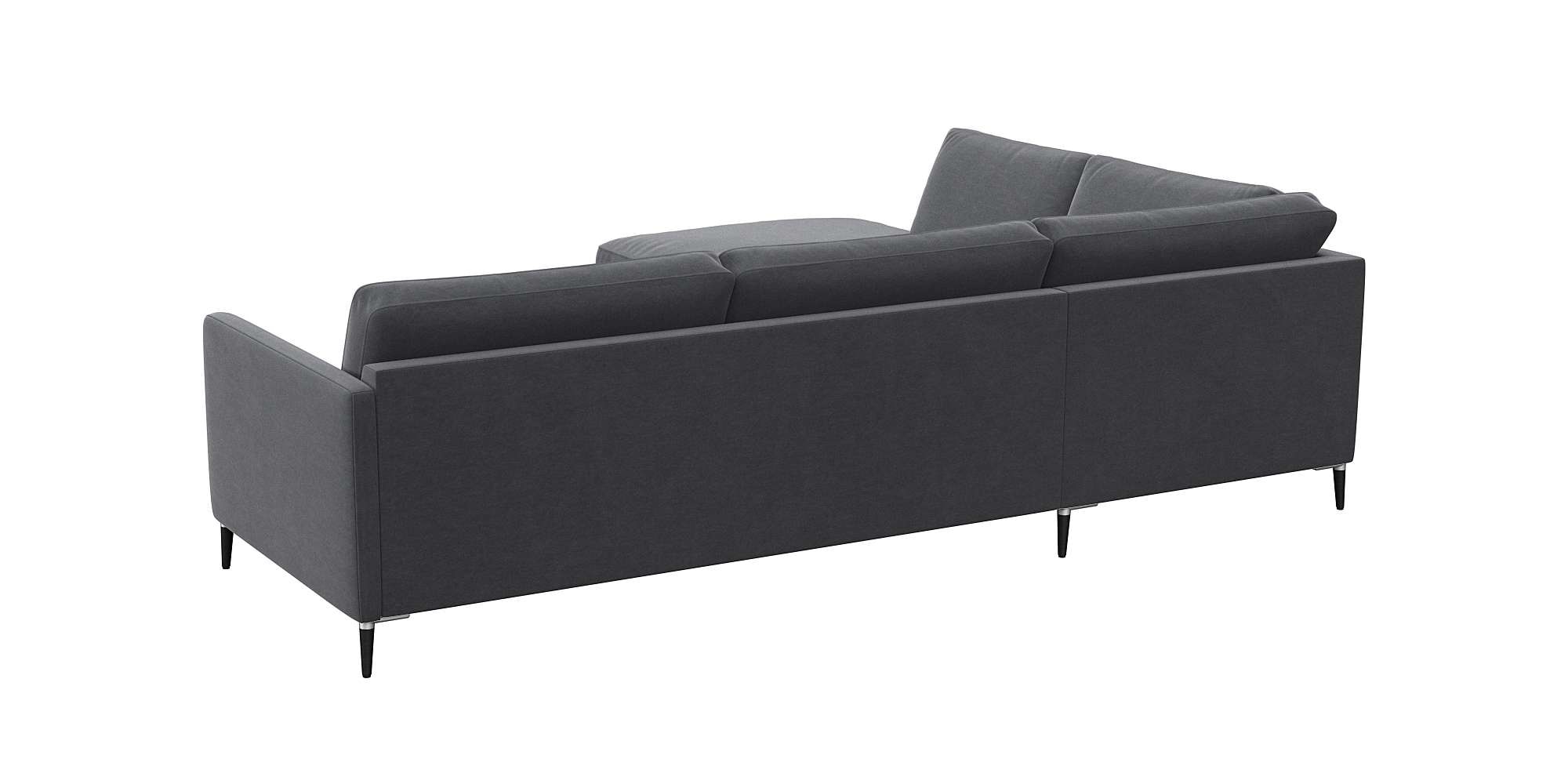 FLEXLUX Ecksofa »Fiore, L-Form«, schmale Armlehnen, Kaltschaum, Füße Alu+schwarz