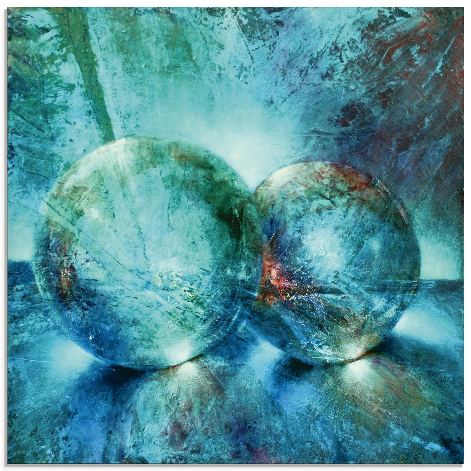 Artland Glasbild »Zwei blaue Murmeln_«, Muster, (1 St.), in verschiedenen Größen