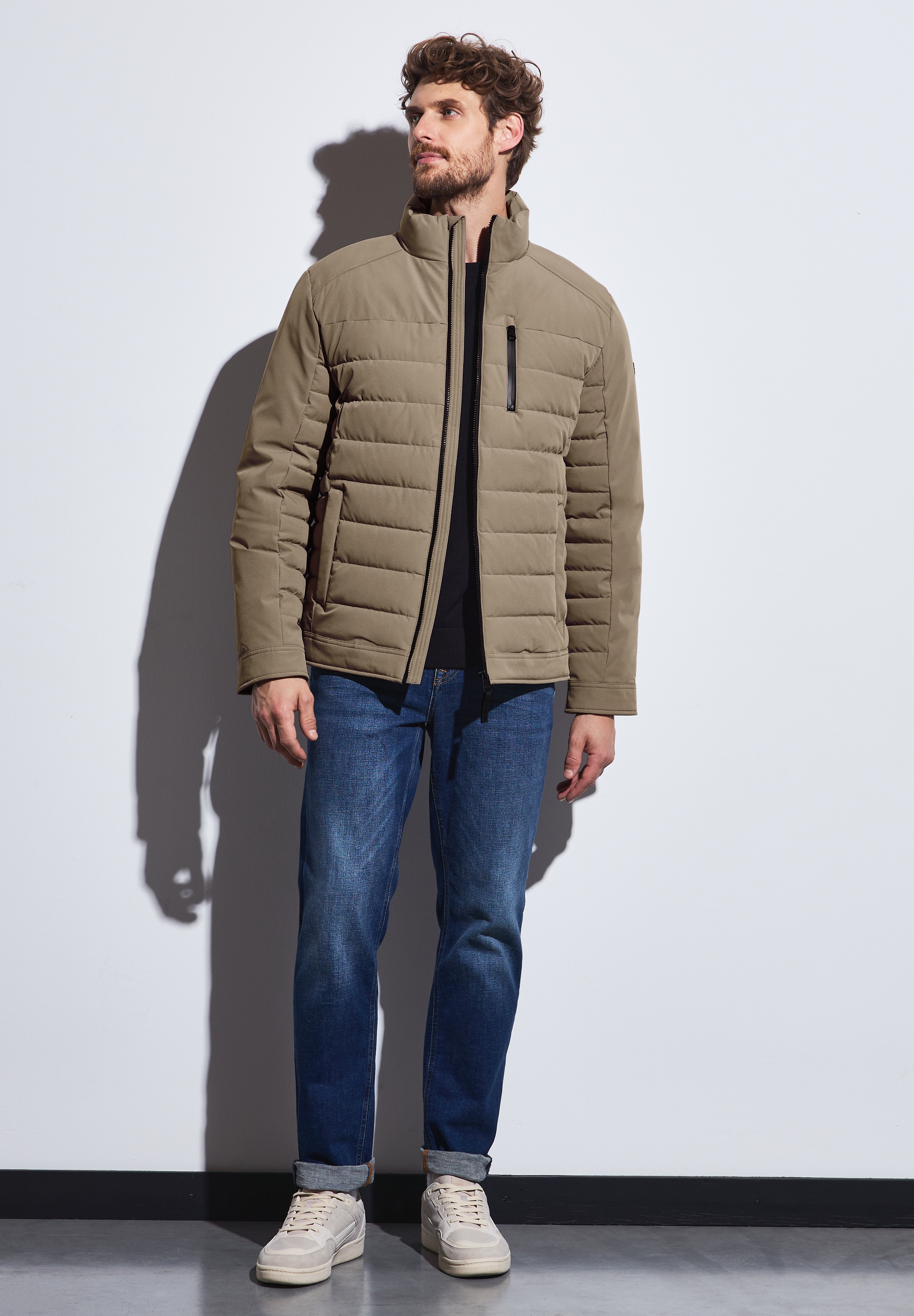 STREET ONE MEN Steppjacke, ohne Kapuze, im Biker Style