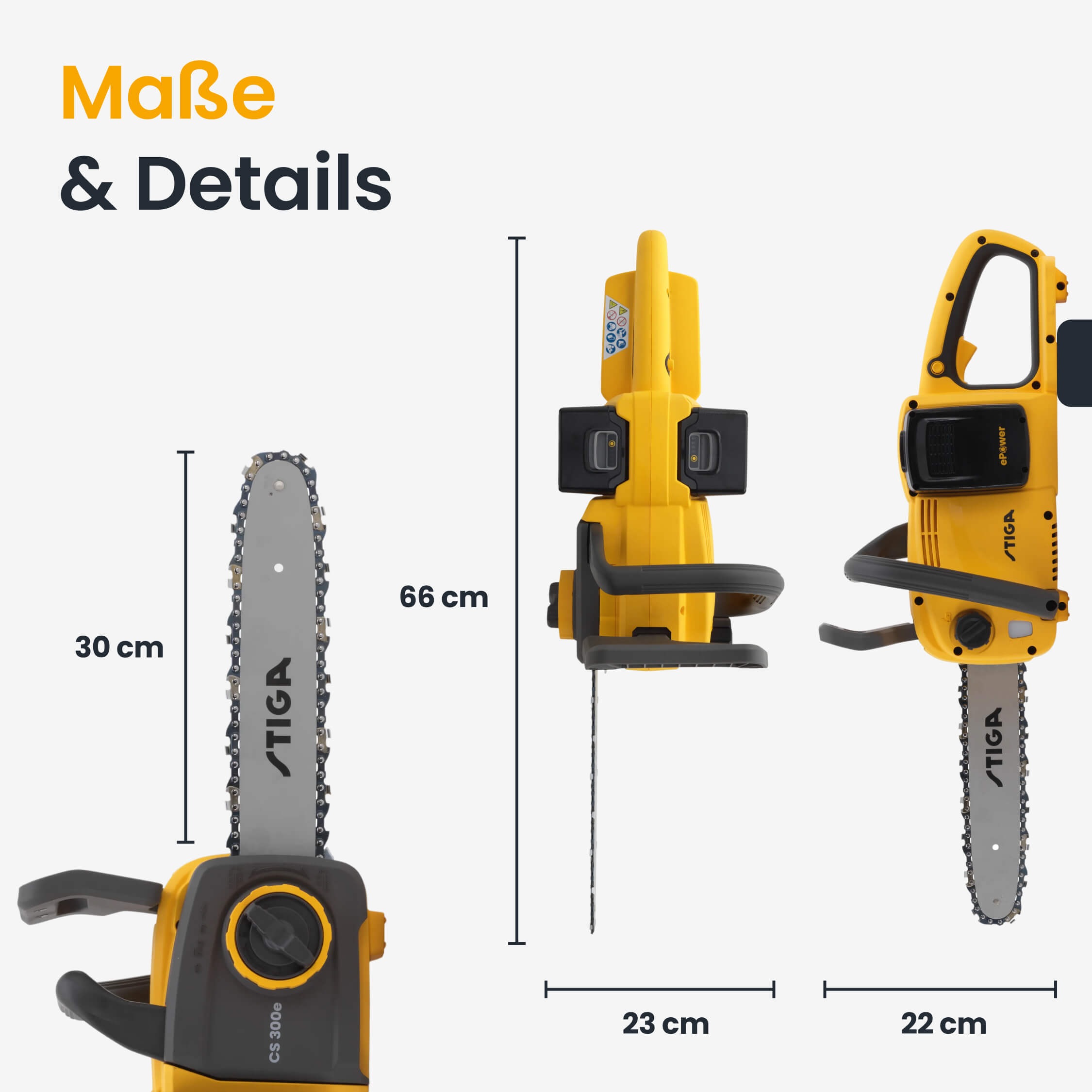 STIGA GARDEN Akku-Kettensäge »CS 300e« 12" Schwert, inkl. 2x 4 Ah Akku und Ladegerät