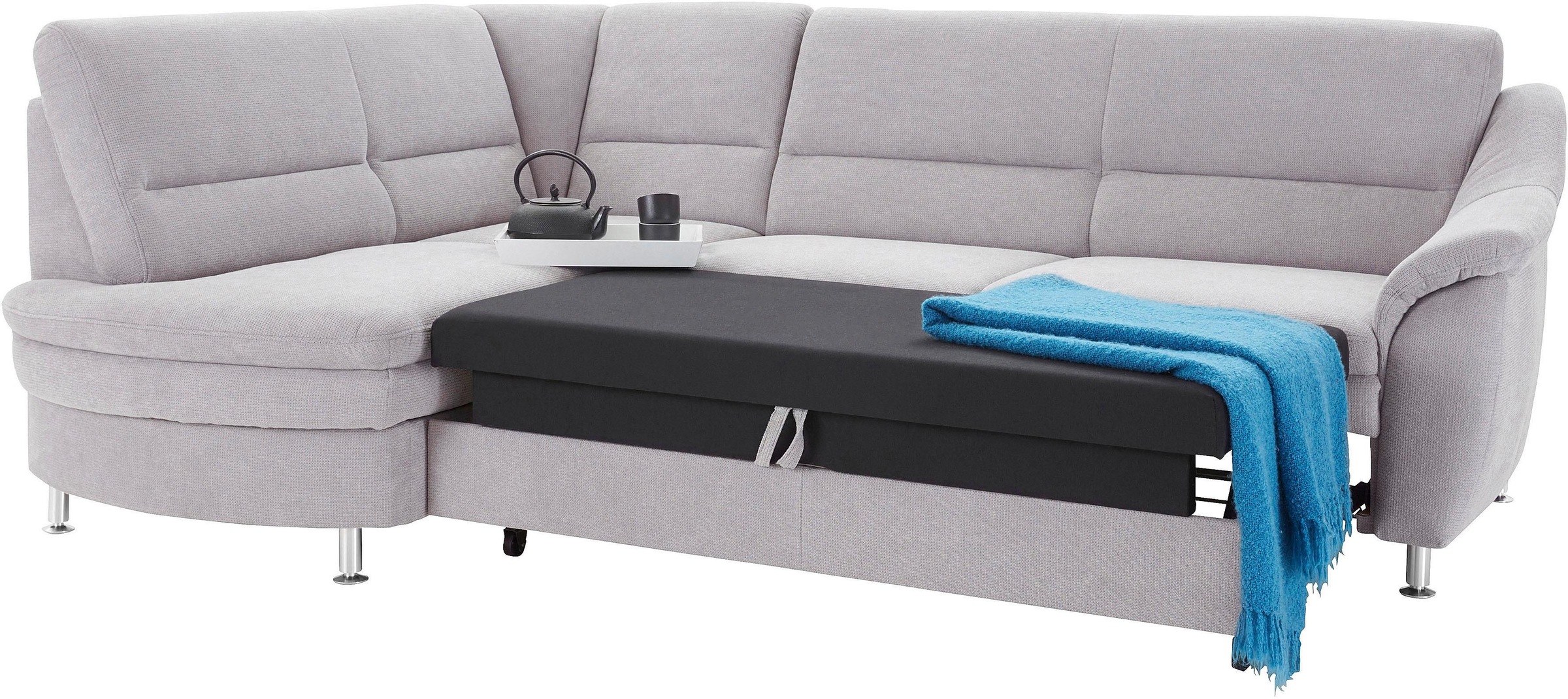 sit&more Ecksofa »Cardoso L-Form«, mit Federkern, wahlweise mit Bettfunktion und Schubkasten