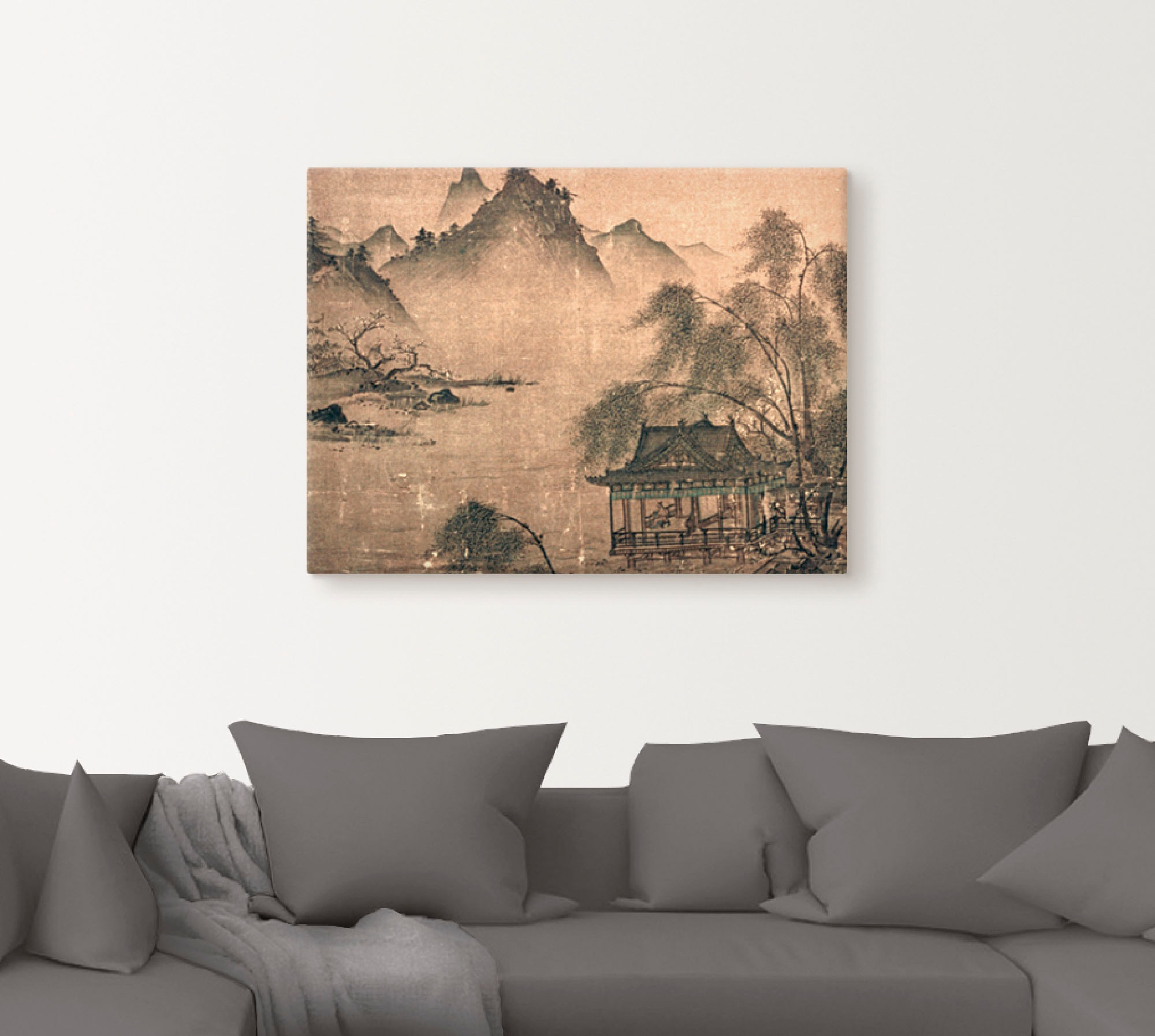 Artland Wandbild »Balustrade an der Wasserseite«, Asien, (1 St.), als Leinwandbild, Poster in verschied. Größen
