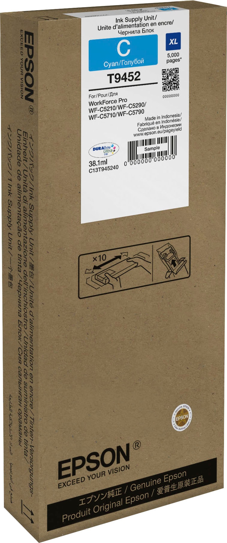 Epson Nachfülltinte »WF-C5xxx Series Ink Cartridge XL Cyan«, für Epson