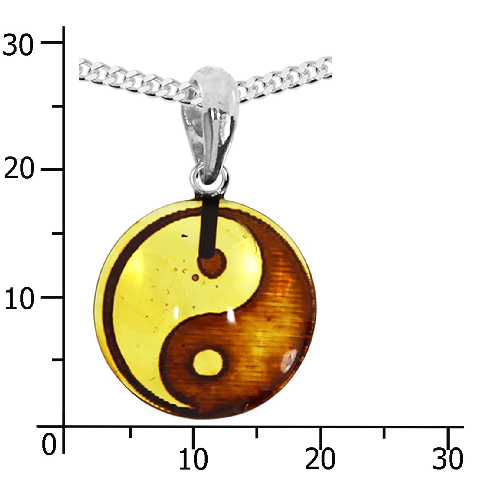 OSTSEE-SCHMUCK Kette mit Anhänger »Ostsee-Schmuck Kette mit Anhänger Yin-Yang«, (2 tlg.)