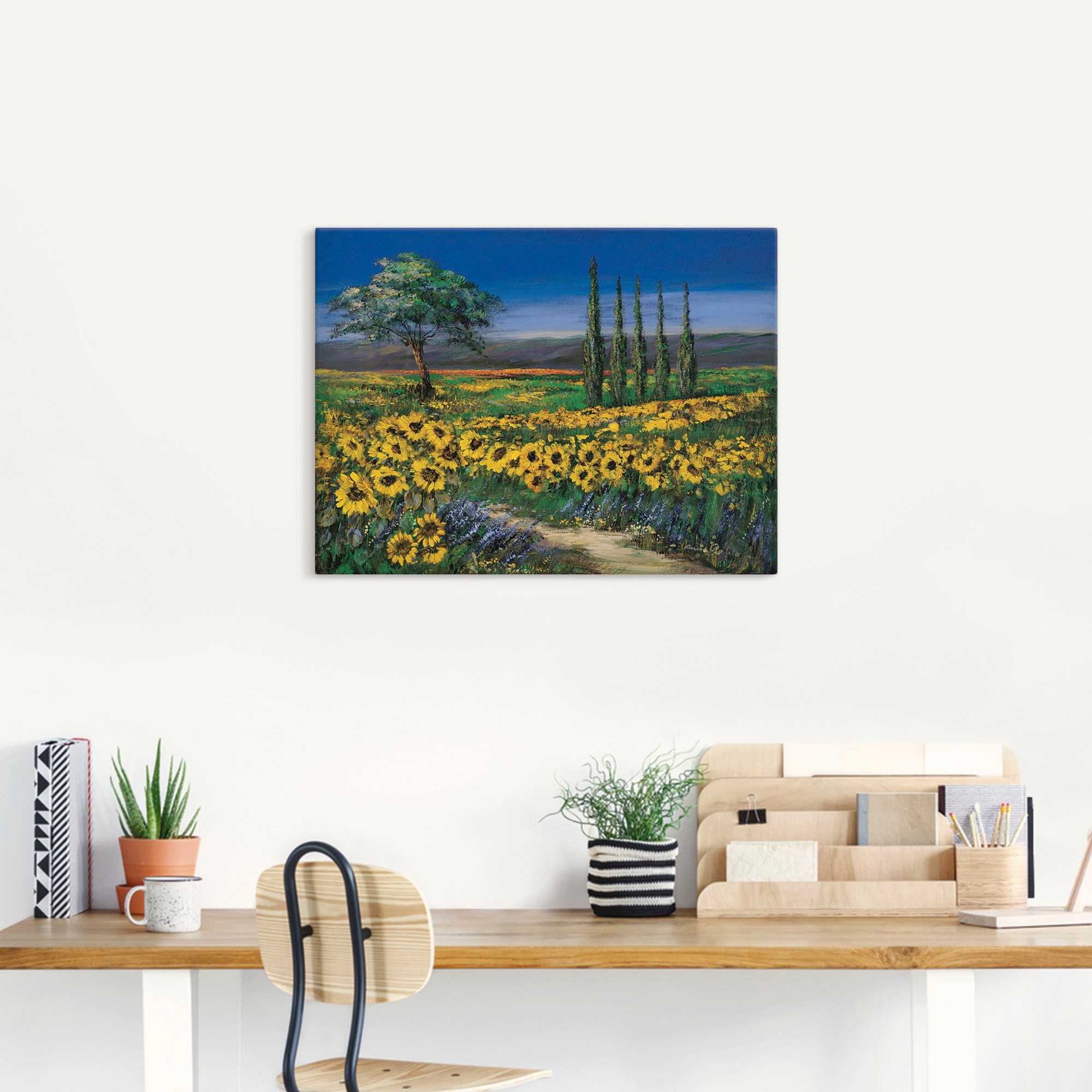 Artland Leinwandbild »Sonnenblumenfeld«, Blumen, (1 St.), auf Keilrahmen gespannt