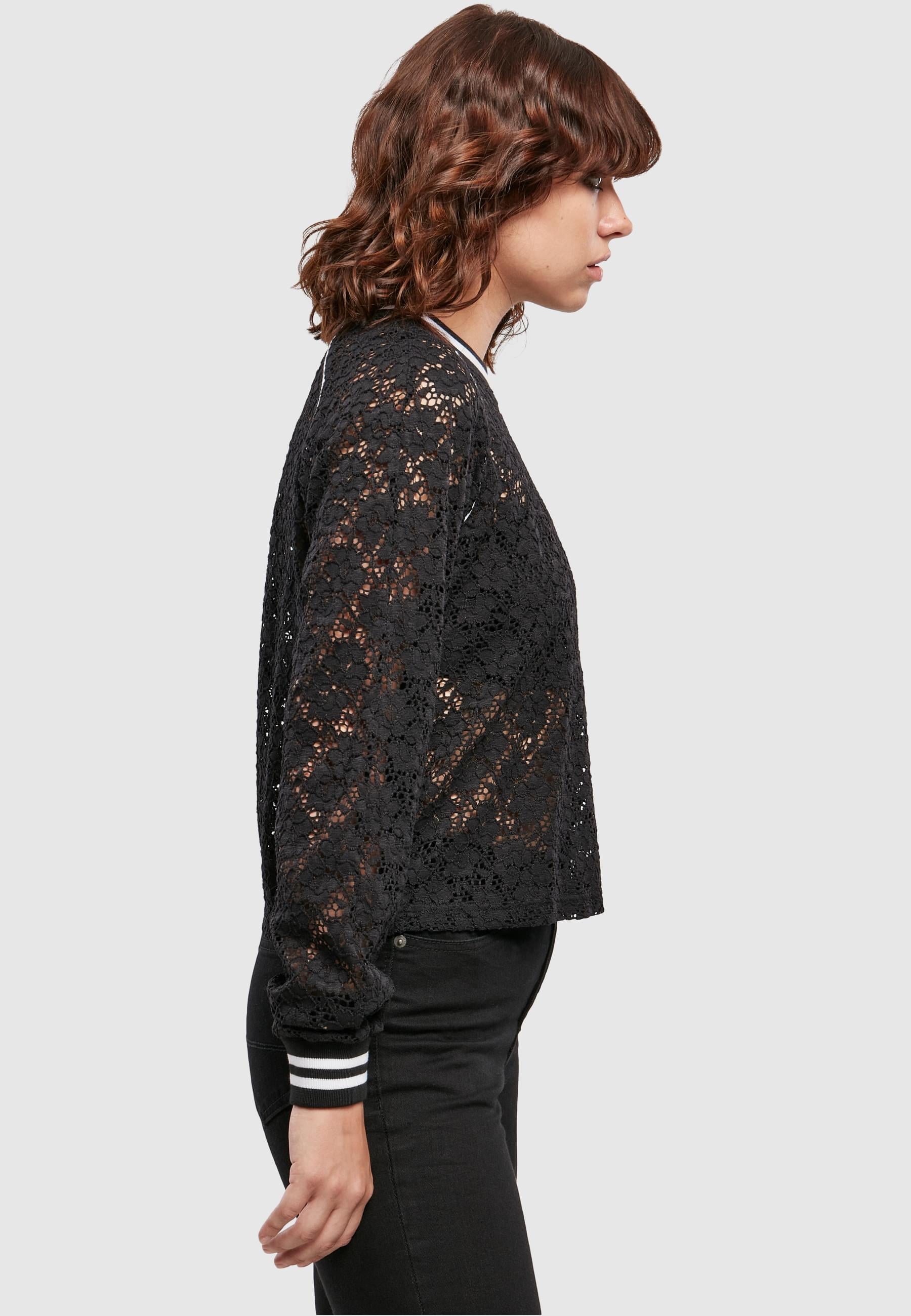 URBAN CLASSICS Collegejacke »Urban Classics Damen Ladies Short Lace College Crew«, (1 St.), ohne Kapuze