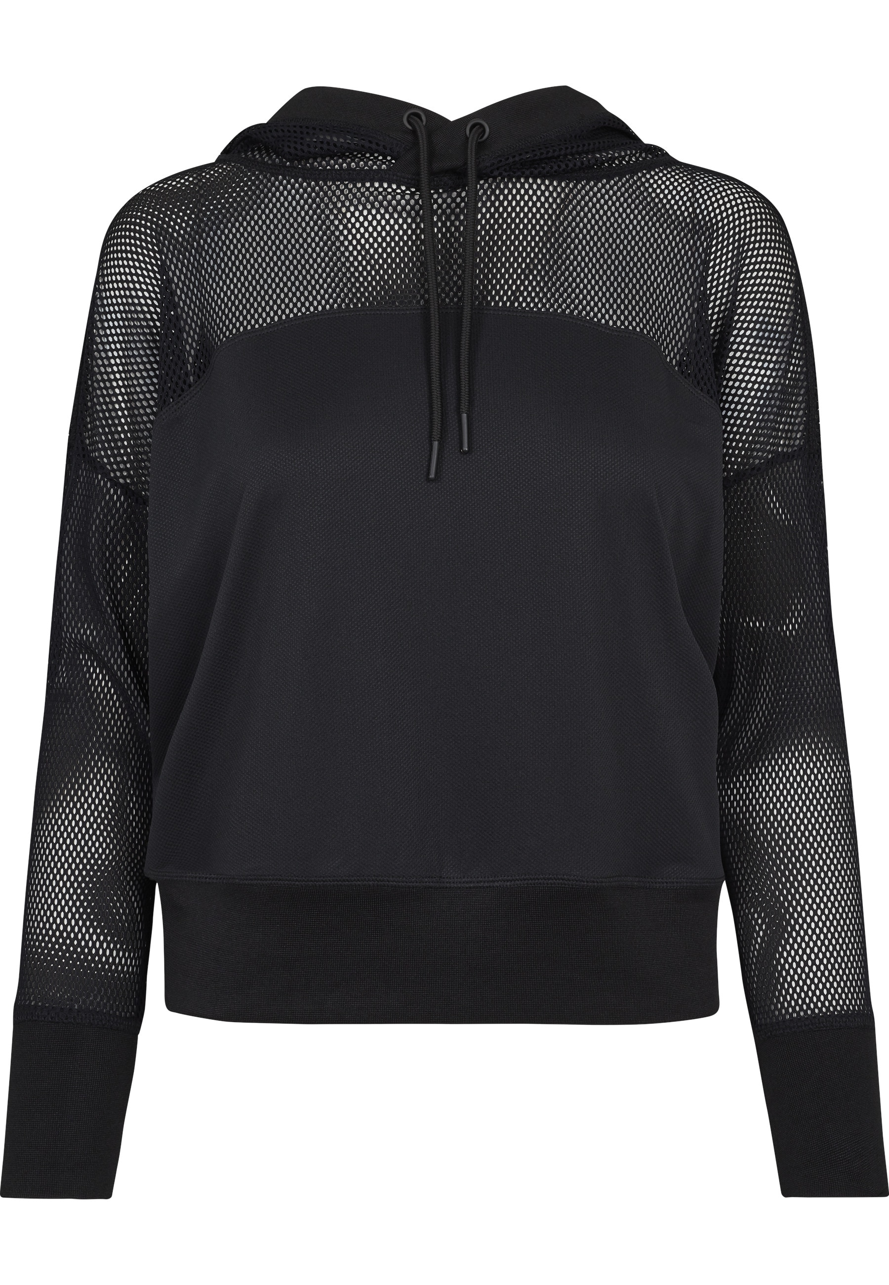 URBAN CLASSICS Rundhalspullover "Urban Classics Damen Ladies Mesh Hoody" 1 Stk.