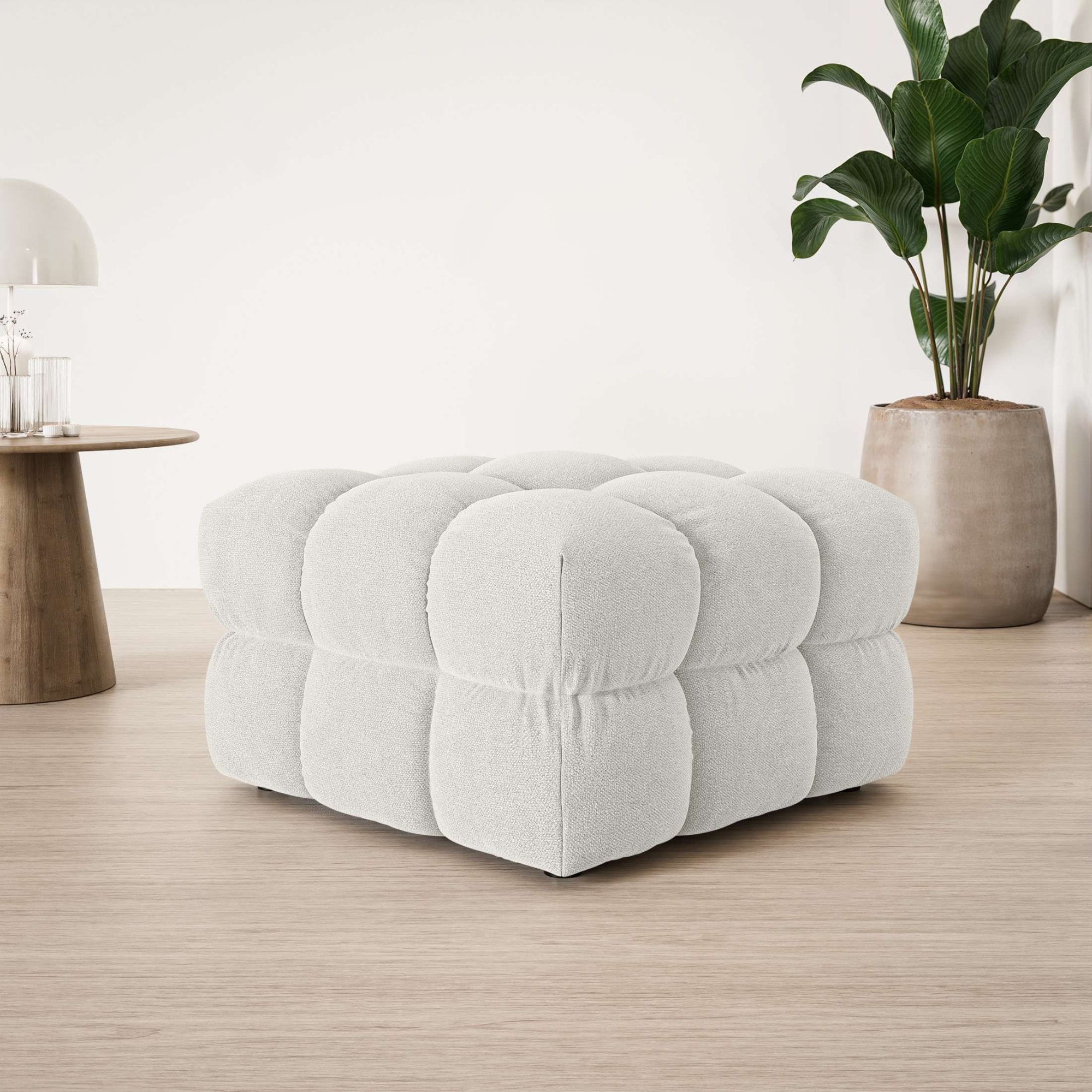 s.Oliver Polsterhocker "COBBO Sitzhocker Bubble-Optik, Maße B/T/H: 80/80/48 cm" passend zum Sofa, moderne Steppung und hoher Sitzkomfort