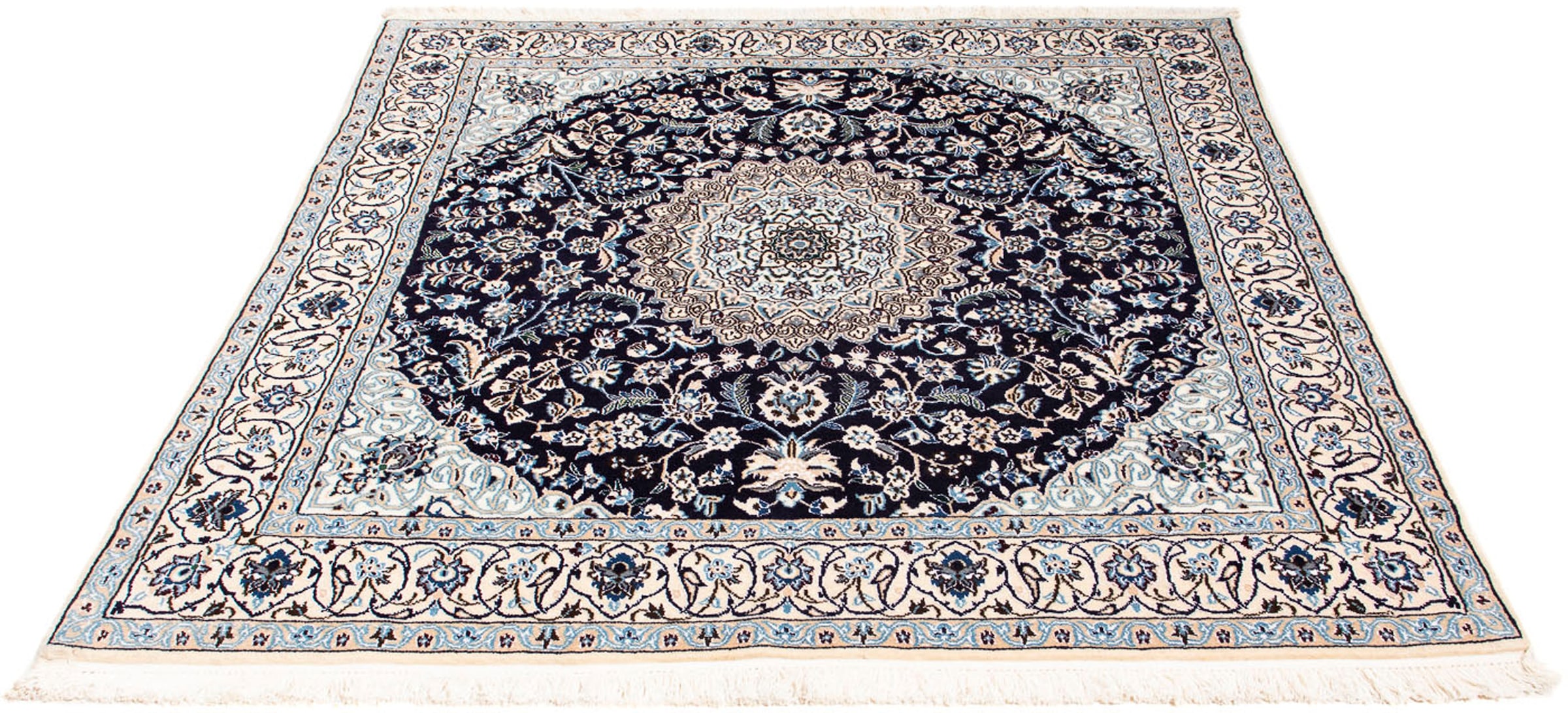 morgenland Orientteppich "Perser - Nain - Royal quadratisch - 153 x 146 cm - dunkelrot", quadratisch, 10 mm Höhe, Wohnzi