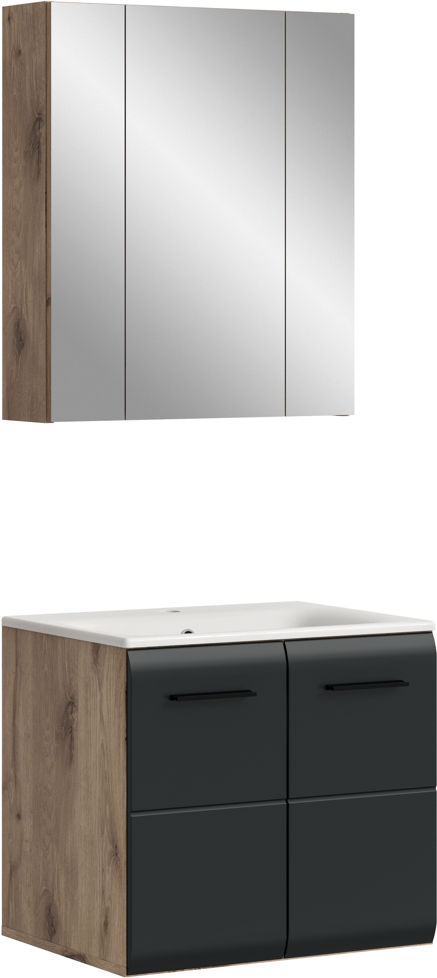 INOSIGN Badezimmer-Set, (Set, 3 St.), Florenz, Badkombination 3-tlg., Nox O günstig online kaufen