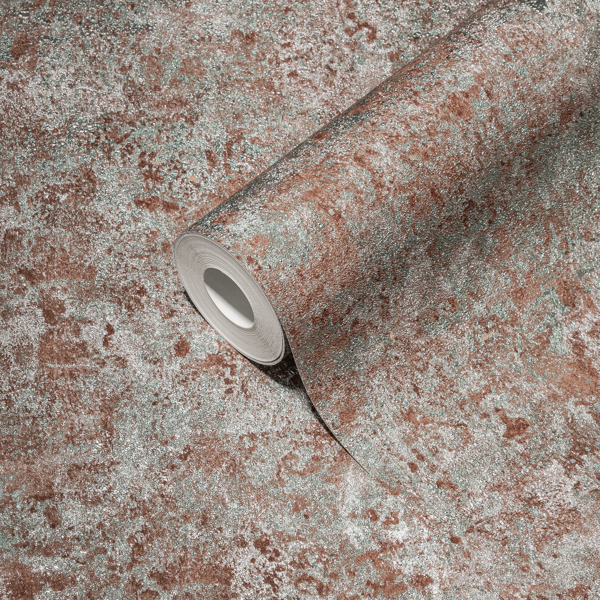 living walls Vliestapete »Metropolitan Stories. Travel Styles. Metallic-Tapete«, metallic-Metall-Effekte-gemustert, Grobe Struktur-Tapete Putzoptik Designtapete Hochwertig Tapeten Flur