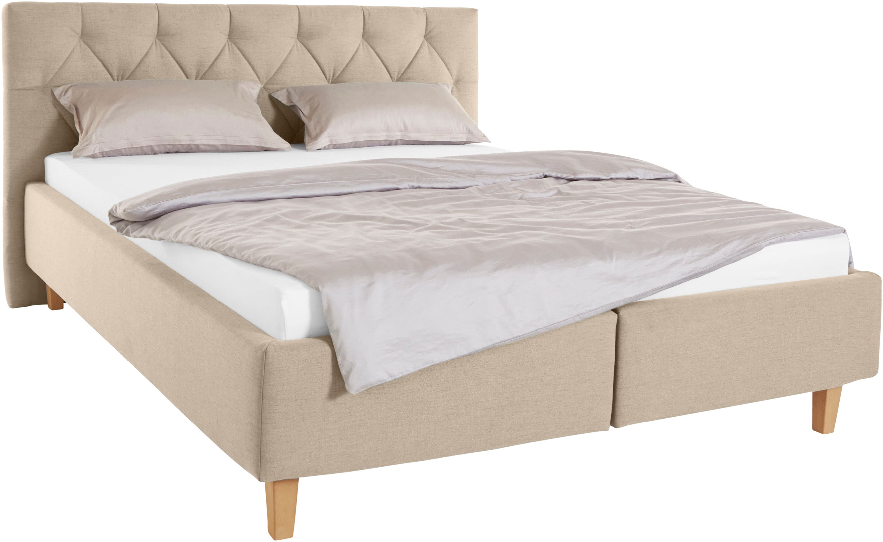 Home affaire Polsterbett "Sunley 100" Kreuzsteppung, Kopfteilhöhe 102 cm, ohne oder mit Matratze/Lattenrost
