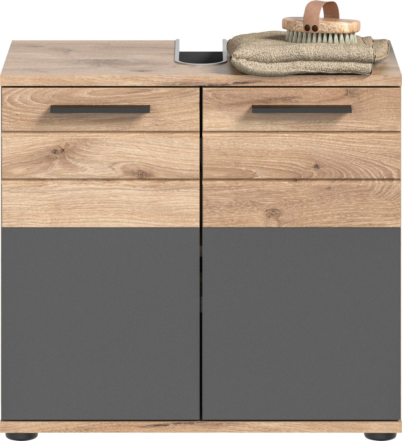 INOSIGN Badmöbel-Set »Riga, 5 teilig, inklusive LED Beleuchtung, bestehend aus:«, (Set, 5 St.), Hochschrank, WBU, Spiegelschrank, Unterschrank, Hängeschrank
