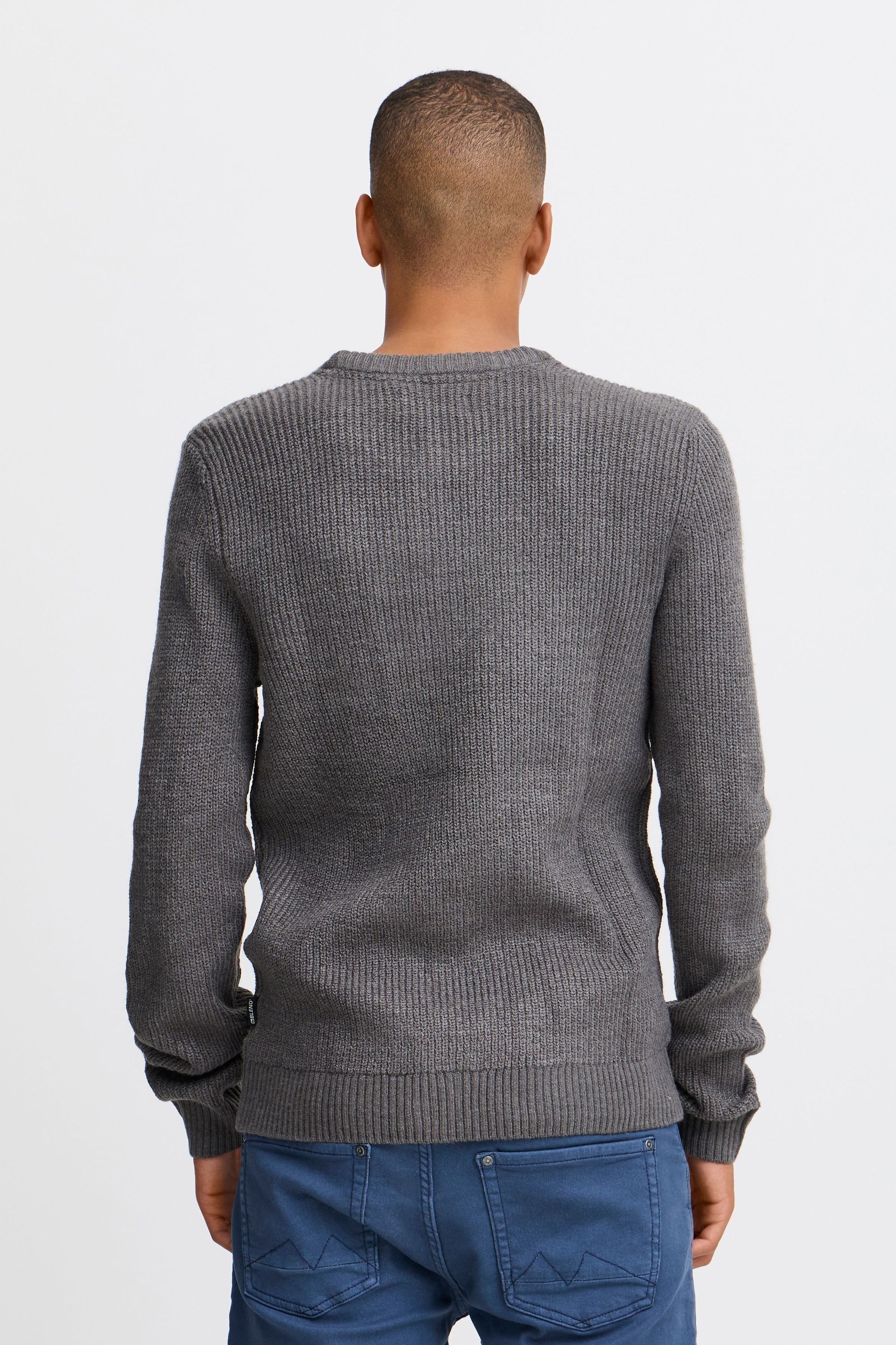 Strickfleece-Pullover BLEND "Strickpullover BHPullover", Herren, Gr. XXL, grau (pewter mix), Obermaterial: 80% Polyacryl PAN. 20% Nylon NY., Pullover 6