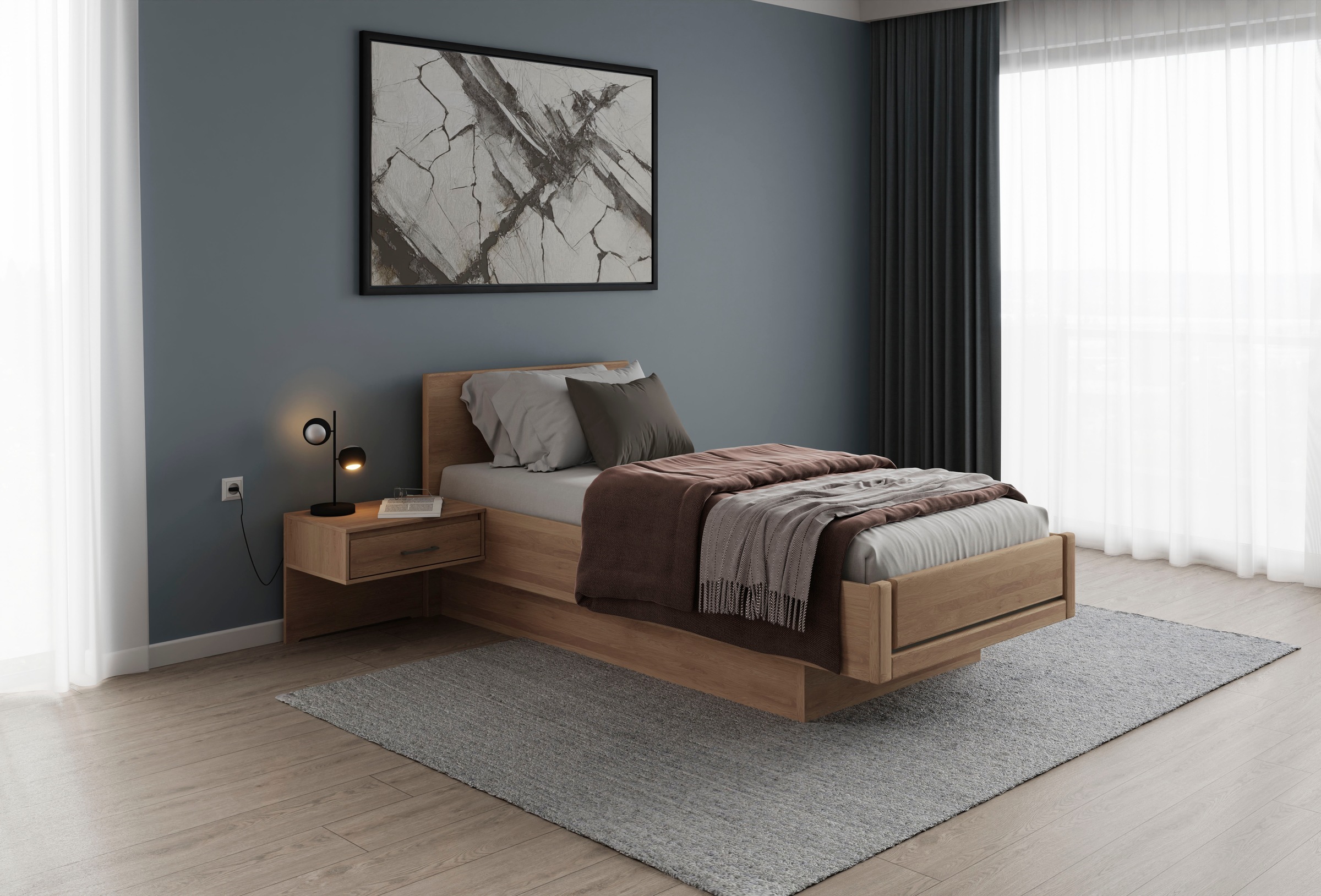 Musterring Holzbett "Sorrent, Bettgestell, Bettrahmen, teilmassiv Eiche", ( günstig online kaufen