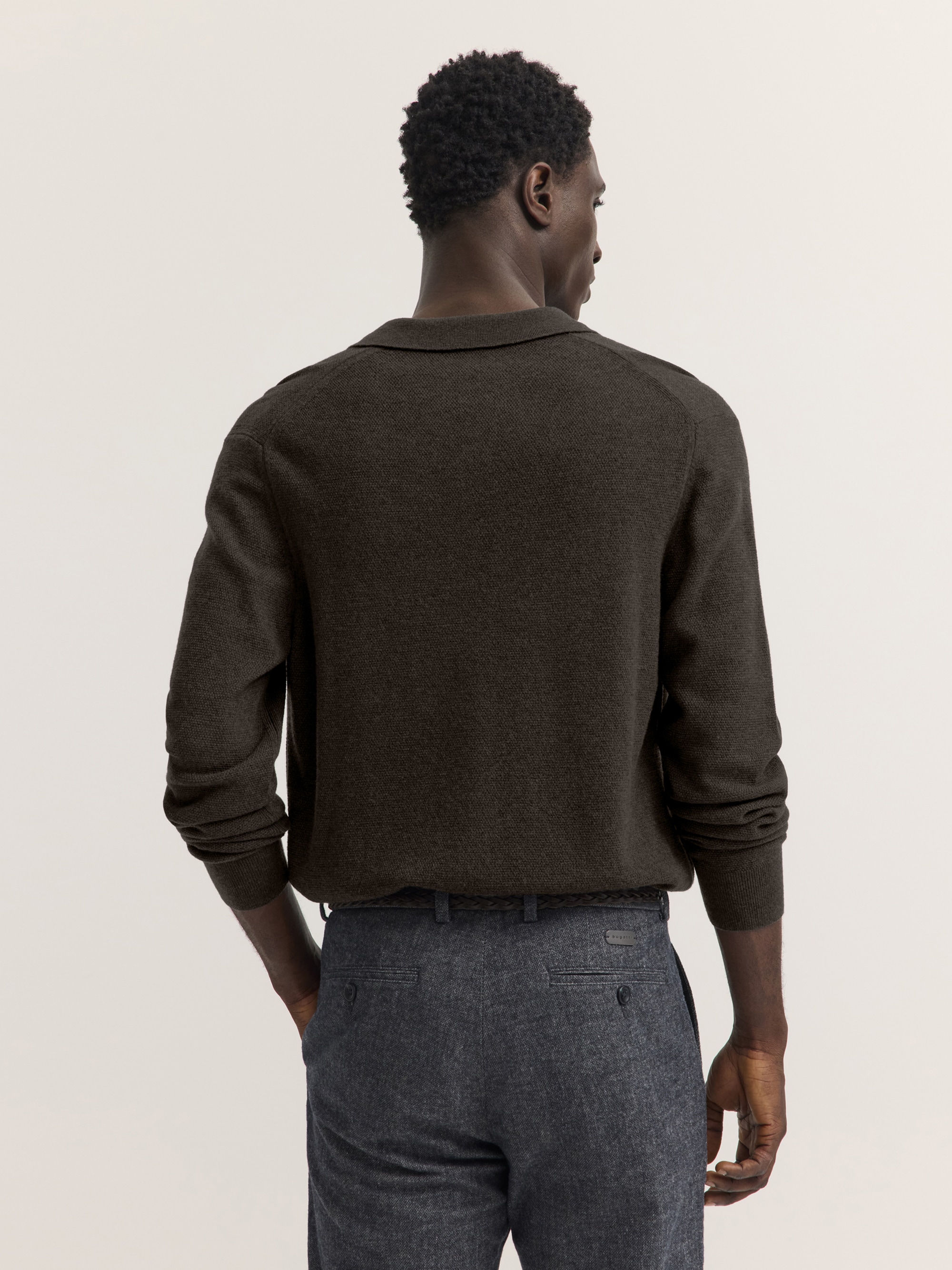 bugatti Poloshirt »Regular Fit« Regular Fit Wollmix Reißverschluss