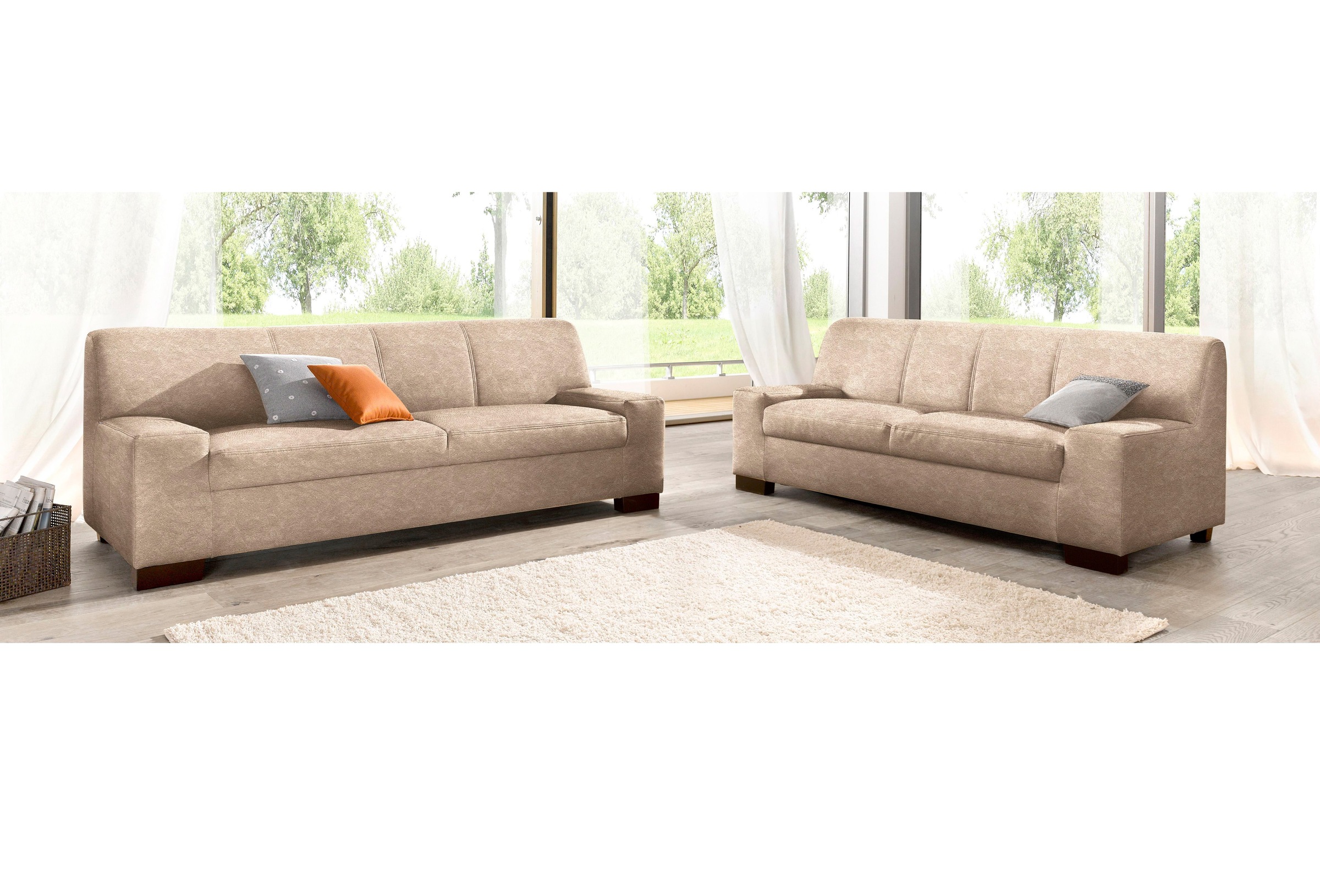 DOMO collection Polstergarnitur "Norma kubisch und zeitlos" Set, 2 Stk. tlg günstig online kaufen