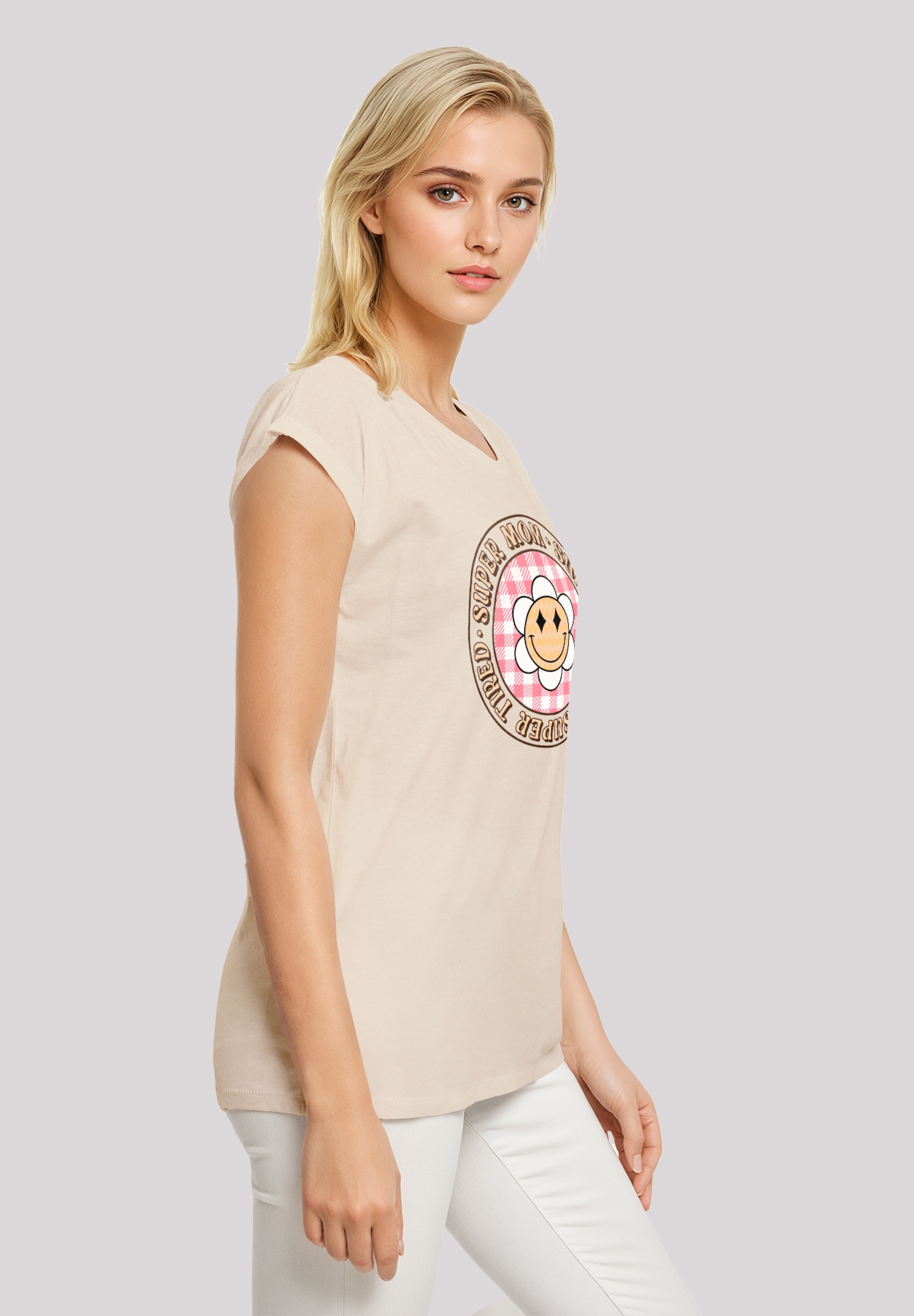 F4NT4STIC T-Shirt »Muttertag super müde Mama Retro Blumen«, Premium Qualität