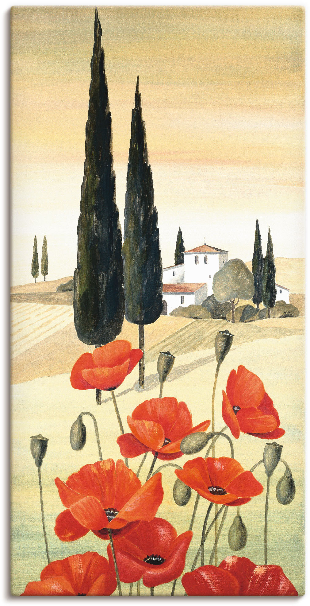 Artland Leinwandbild "Blumen Zusammensetzung II" Blumen 1 Stk. tlg. auf Holzrahmen gespannt