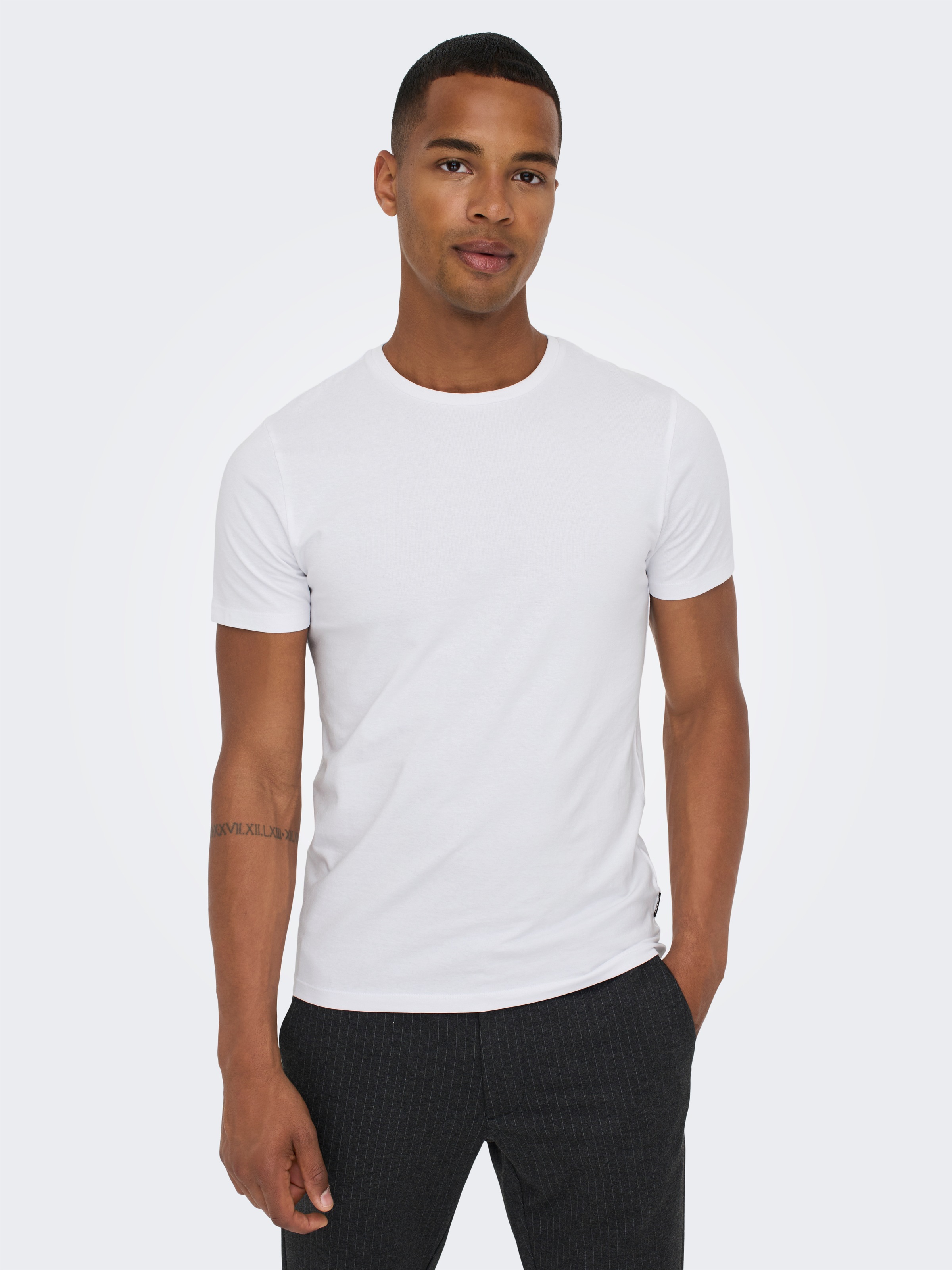 ONLY & SONS T-Shirt "ONSBASIC SLIM O-NECK 2-PACK NOOS" Packung, 2 Stk. tlg. günstig online kaufen