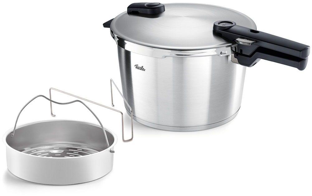 Fissler Schnellkochtopf "Vitaquick Premium Edelstahl Dampfkochtopf mit Dämpfeinsatz" 3 tlg. Edelstahl 18/10