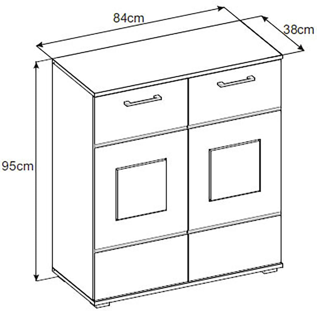 Innostyle Schuhschrank »Fun Schuhschrank, 84x95x38cm (B/H/T)«, (1 St.), 2 türig, 4 Einlegeböden, Softclose, ABS Kantenschutz