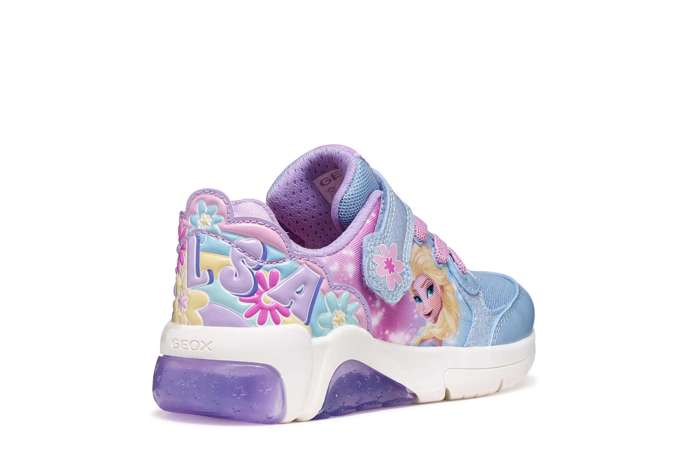 Thumbnail - Geox Sneaker "J FADINLIGHT GIRL DISNEY - PRINCESS ELSA FROZEN" Blinkschuh mit Elsa-Motiv, Größenschablone zum Download