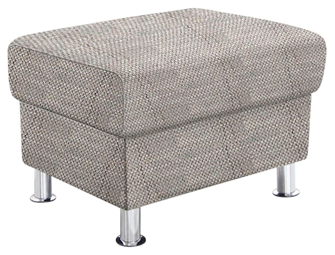 TRENDMANUFAKTUR Hocker »Rondo, Polsterhocker zur Serie, Breite 67 cm, Füße chromfarben«, Fußhocker wahlweise mit Federkern, in verschiedenen Bezügen bestellbar