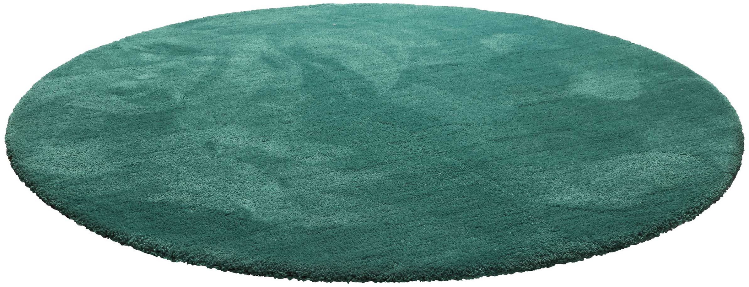 Homie Living Teppich »Pisa«, rund, 25 mm Höhe, Hochflor, Microfaser, uni, weich, Shaggy, Wohnzimmer, Schlafzimmer