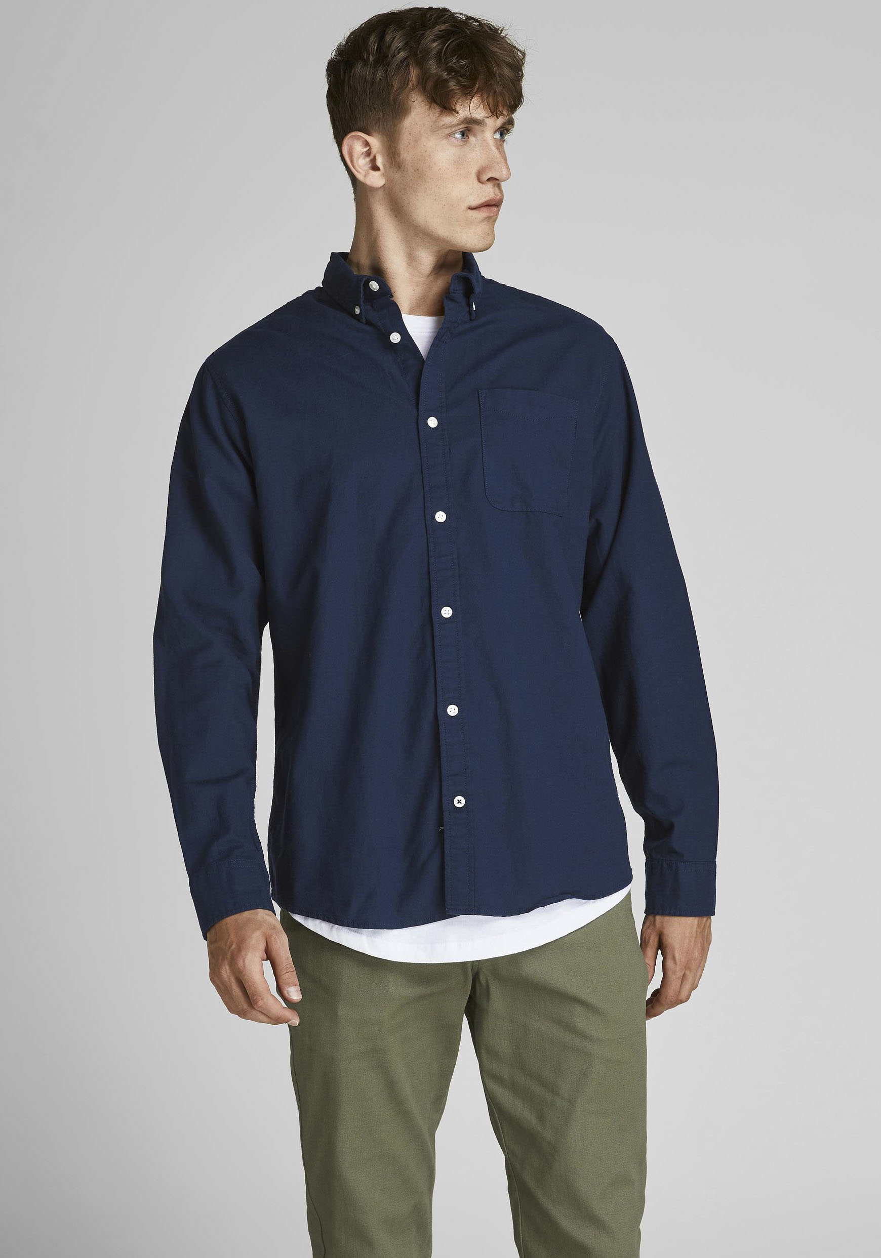 Jack & Jones Langarmhemd "JJEOXFORD SHIRT LS NOOS"